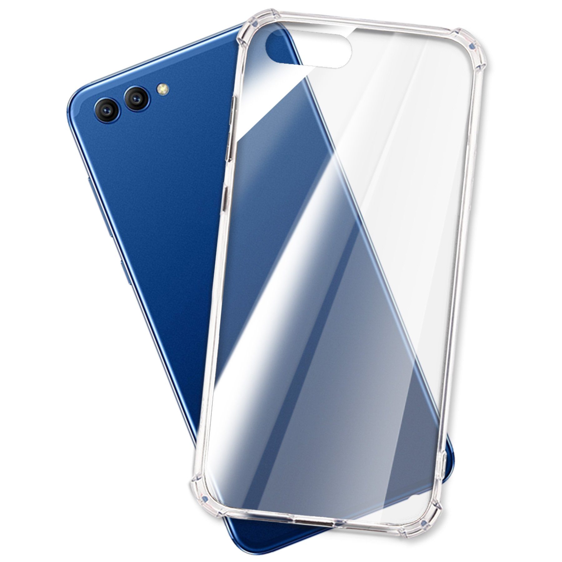 mtb more energy Smartphone-Hülle Clear Armor Case für Honor View 10 / V10, Transparente TPU Schutzhülle Case Backcover mit Anti-Shock Verstärkung