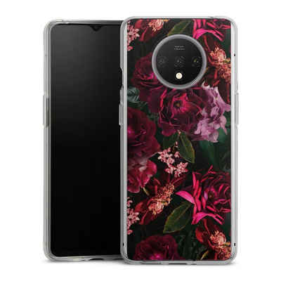 DeinDesign Handyhülle Rose Blumen Blume Dark Red and Pink Flowers, OnePlus 7T Silikon Hülle Bumper Case Handy Schutzhülle