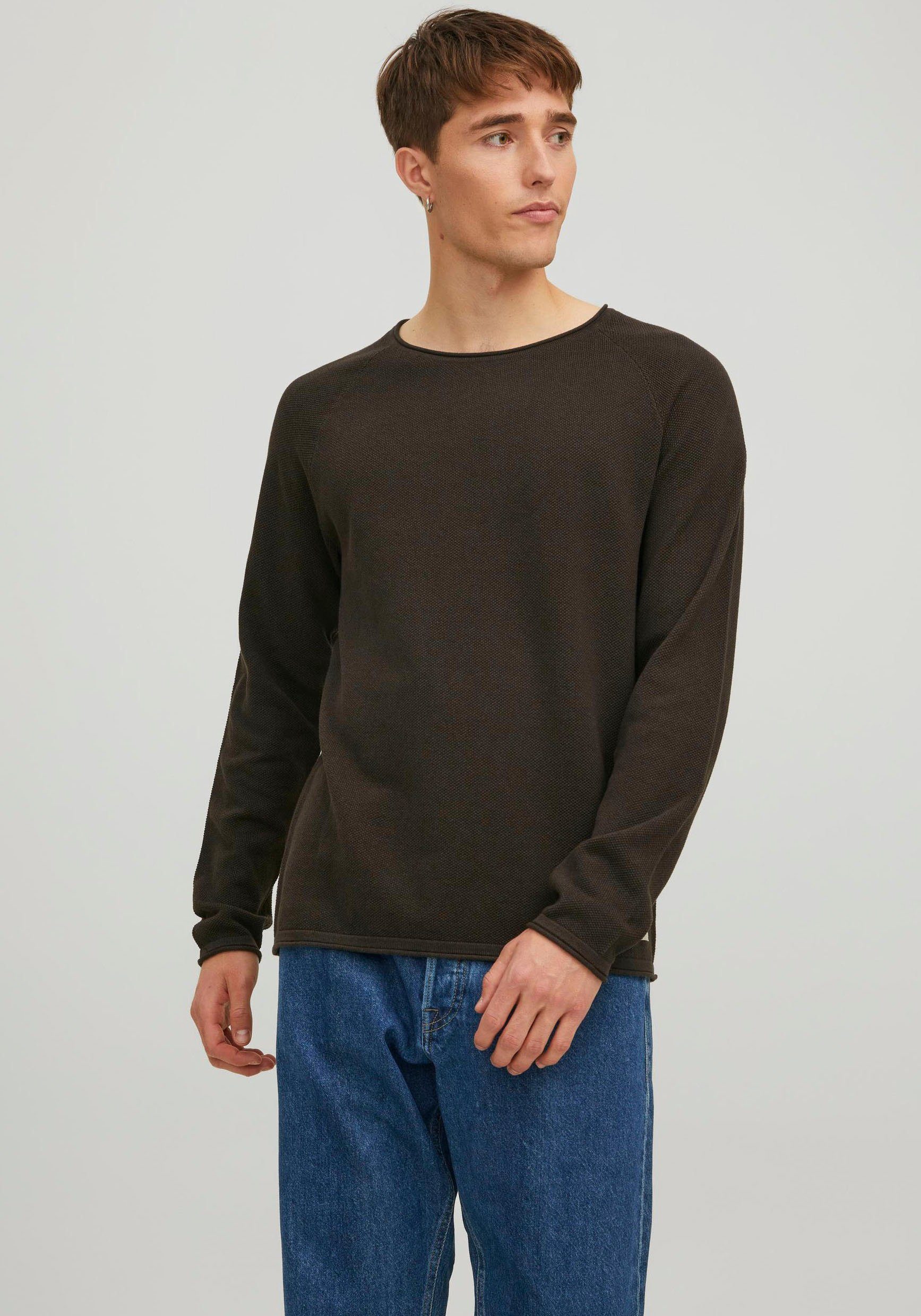 Jack & Jones Rundhalspullover Mulch KNIT HILL