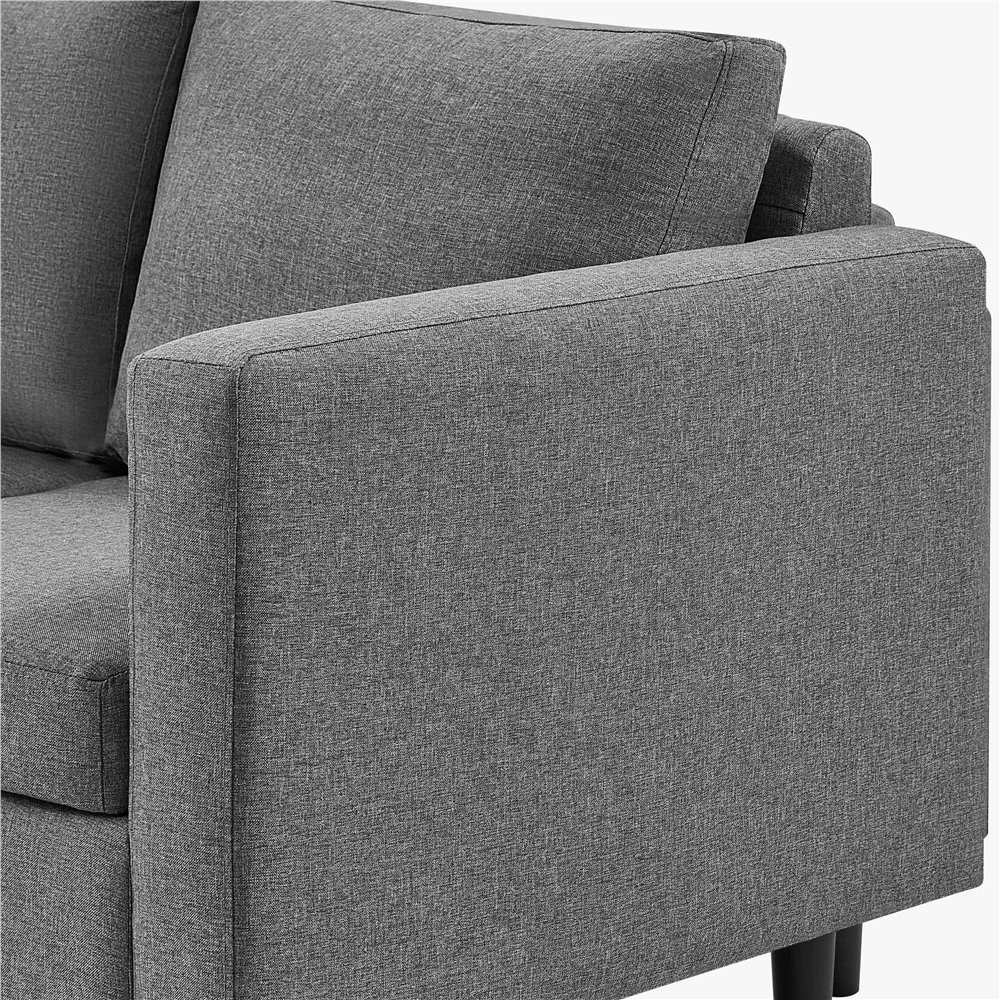 Yaheetech Schlafsofa, 3-Sitzer-Sofa Couch Polstersofa 3 für Personen, belastbar max.340 KG hellgrau