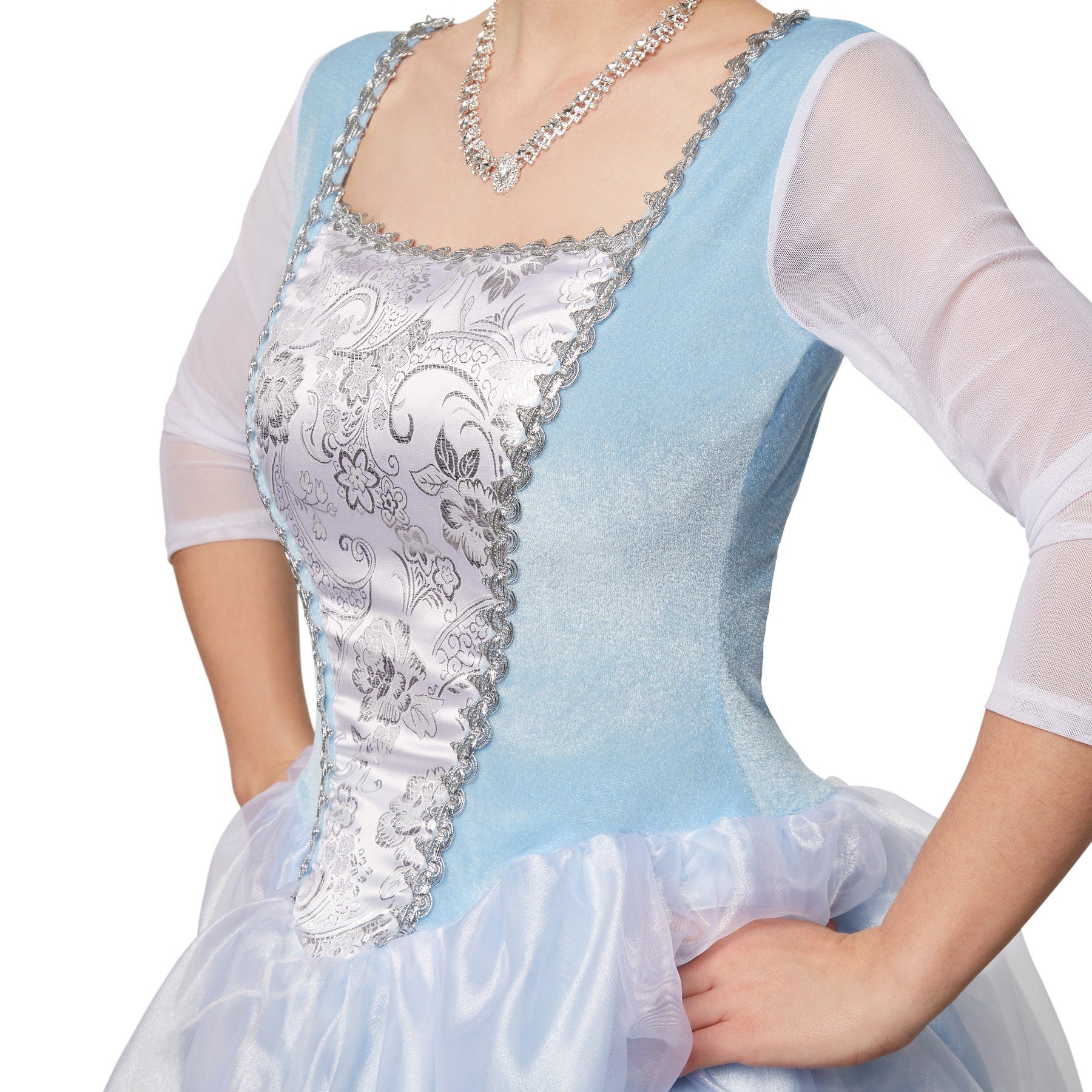 dressforfun Kostüm Frauenkostüm Edles Prinzessinnenkleid Cinderella, Ballkleid aus glänzendem Stoff