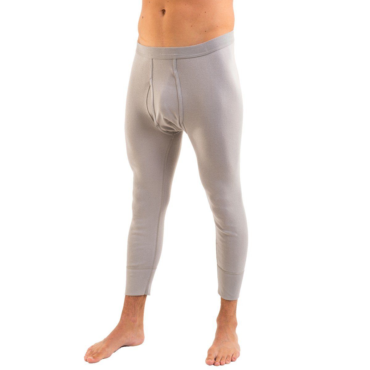 HERMKO Lange Unterhose 3440 Herren 3/4-lange Unterhose mit Eingriff aus Baumwolle, wadenlang