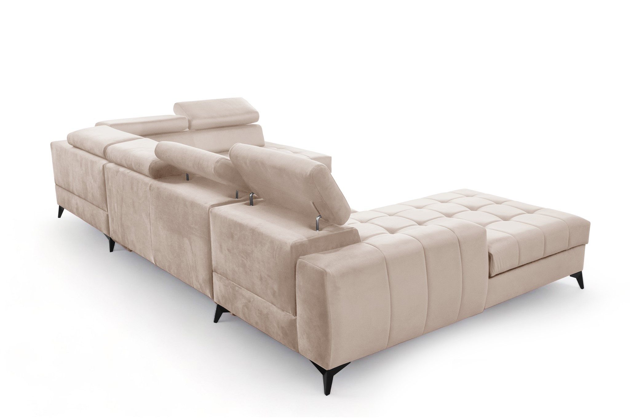 Fun Möbel Wohnlandschaft Schlafsofa AGNESA Stoff Salvador Ottomane Rechts oder Links, Rundumbezug, inkl. 2 Bettkästen