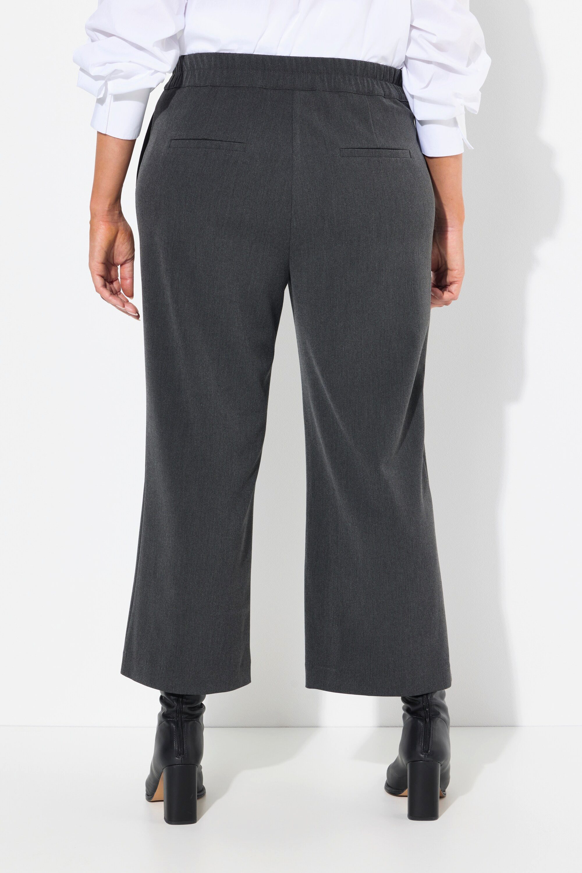 Ulla Popken Culotte Culotte weites Bein Elastikbund Viskose-Stretch