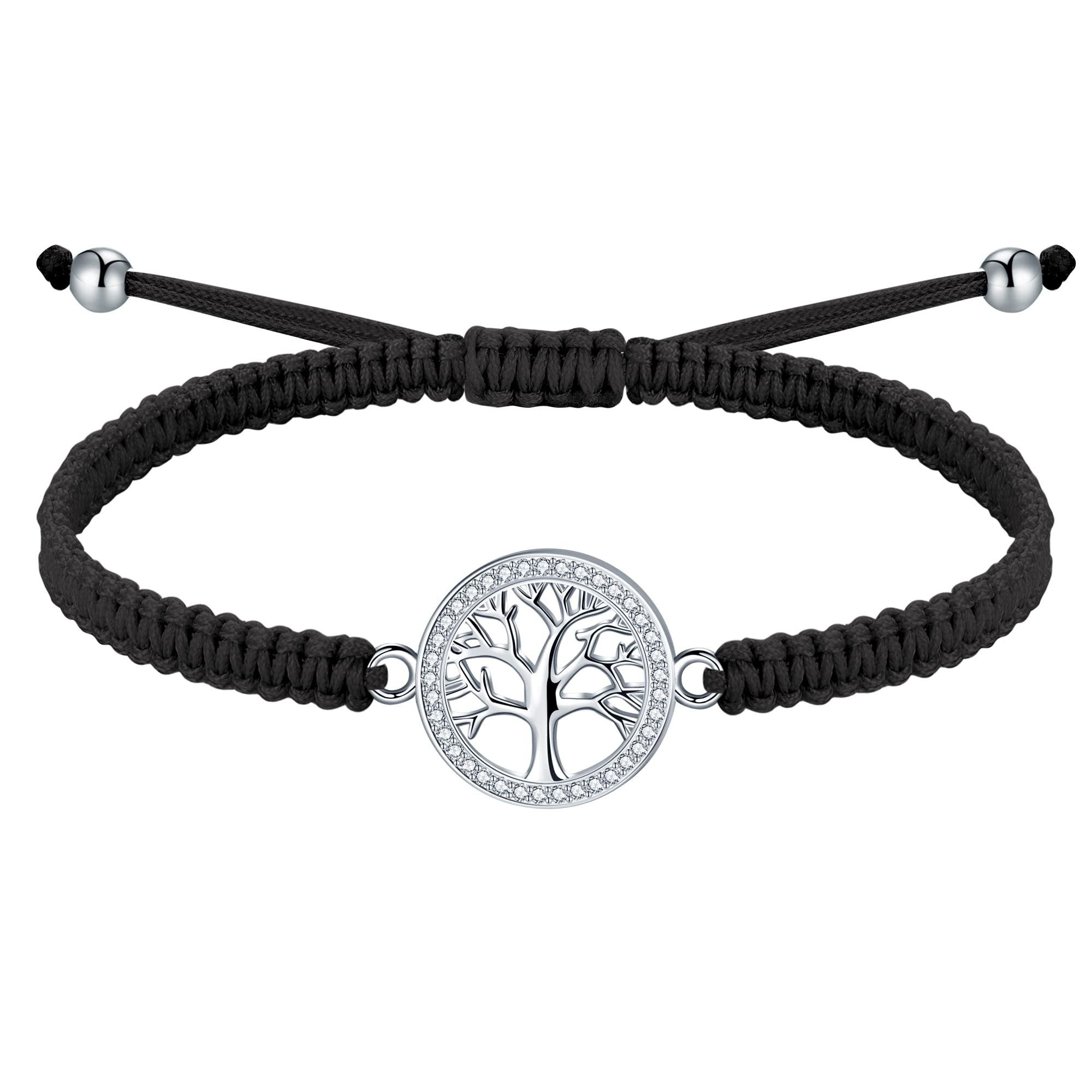 Housruse Charm-Armband »Lebensbaum Armband für Damen,geflochtene  Zirkonia-Schnur in Silber 925«, 925 Silber