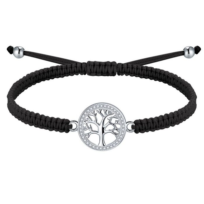 Housruse Charm-Armband Lebensbaum Armband für Damen geflochtene Zirkonia-Schnur in Silber 925 925 Silber
