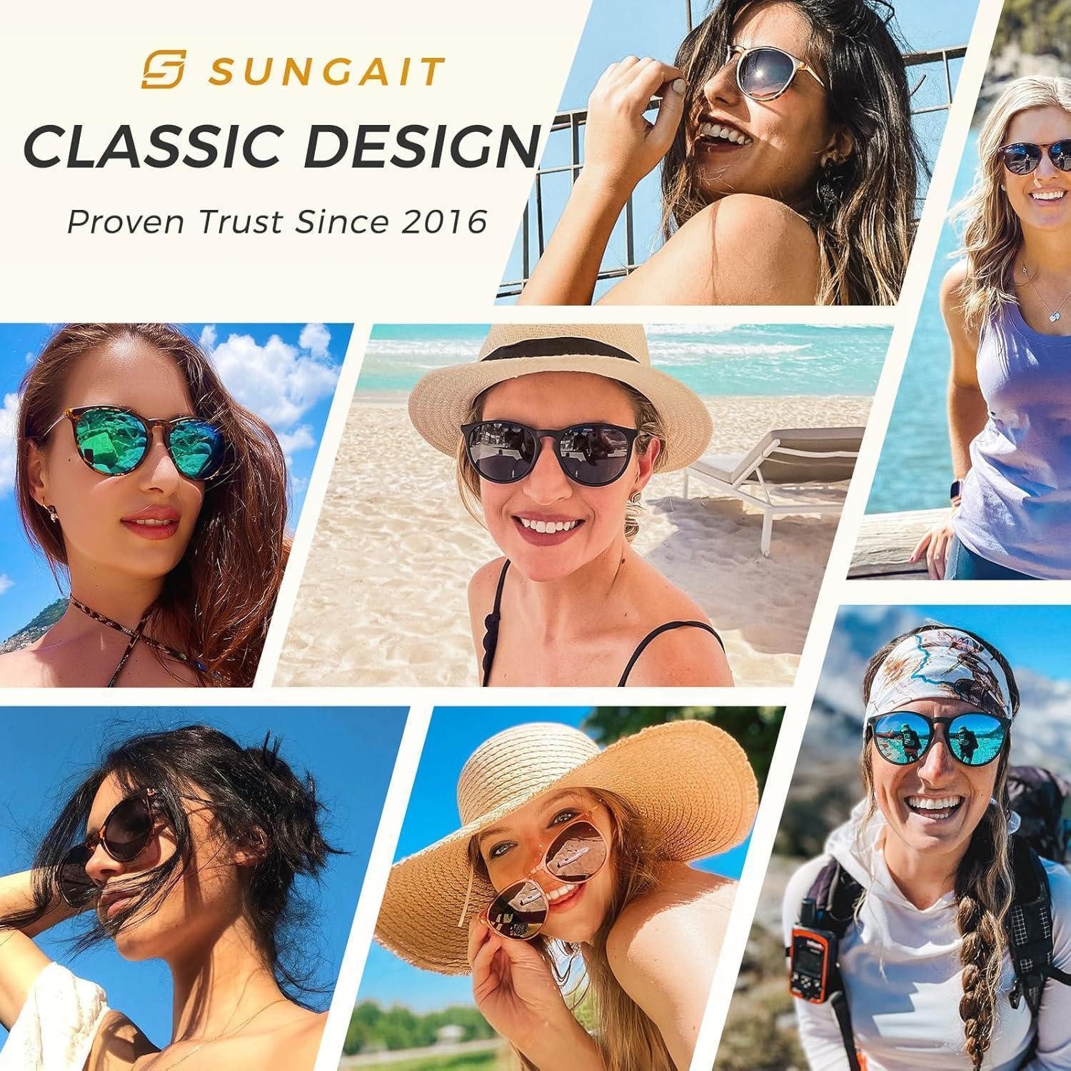 LuxusKollektion Retrosonnenbrille Sonnenbrille Damen Vintage Rund Polarisiert Bernstein/Grau