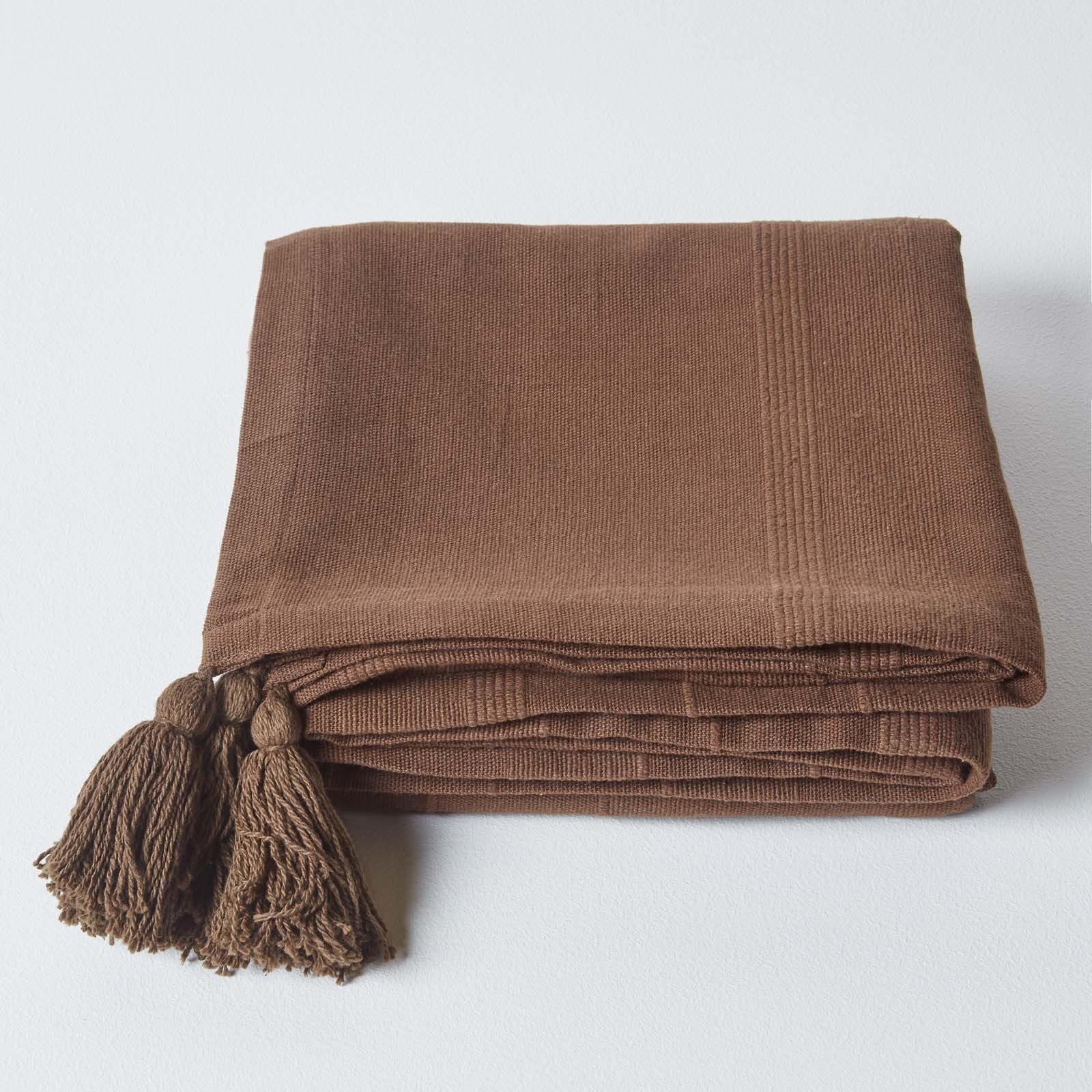 Plaid Tagesdecke Rajput, 100% Baumwolle, braun, günstig online kaufen