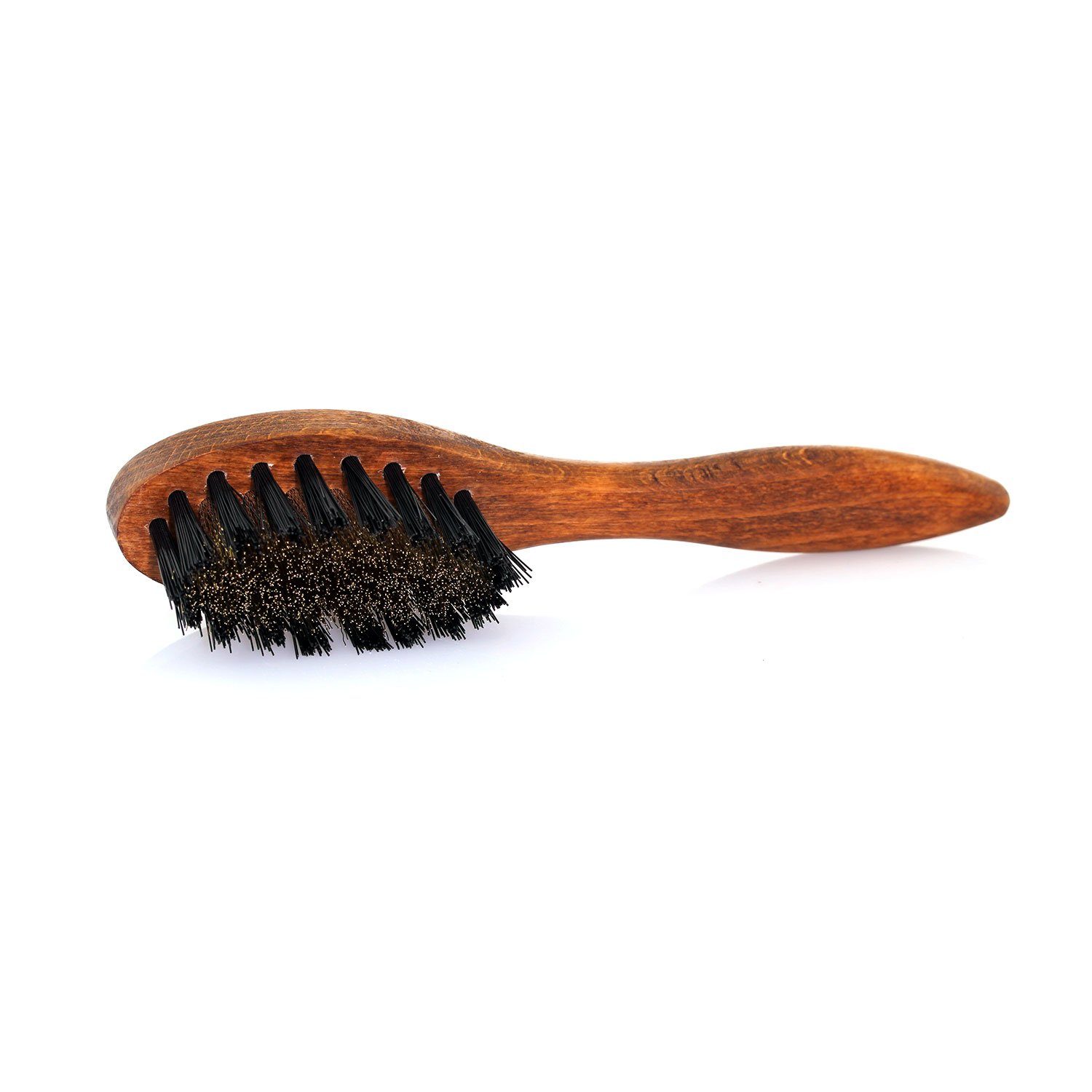 Thumbnail - TelMo Schuhputzbürste TelMo Raulederbürste Holz mit ovalem Kopf, braun lackiert 165mm x 35mm