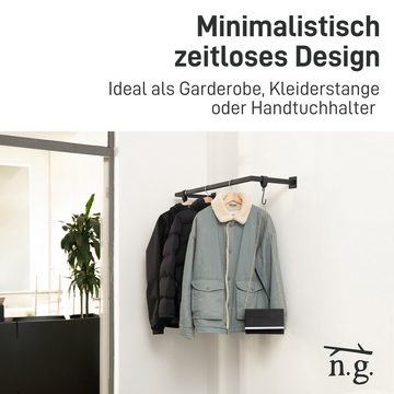 Natural Goods Berlin Wandgarderobe RECHTECK (Einzel, 1 St), Kleiderständer, Garderobenhalter, Wandhalterung, Kleiderstange