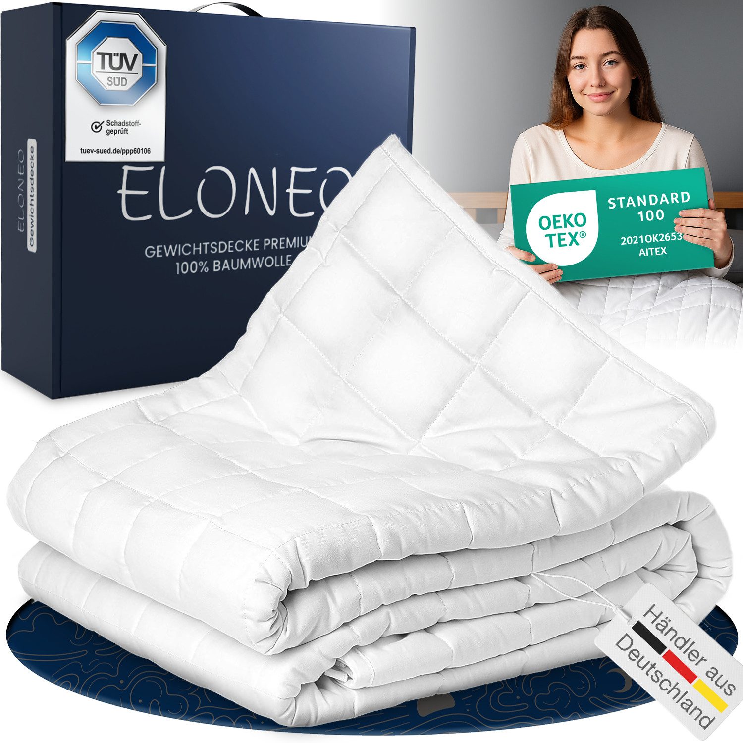 ELONEO Gewichtsdecke Bettdecke, 200 x 200 günstig online kaufen