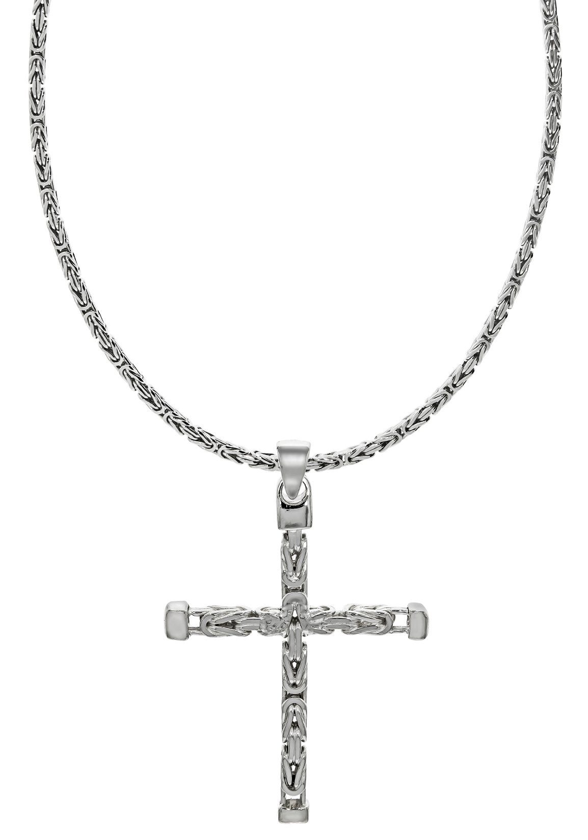 Kette mit Anhänger Schmuck Geschenk Silber 925 Halsschmuck Halskette 4-kant Königskette