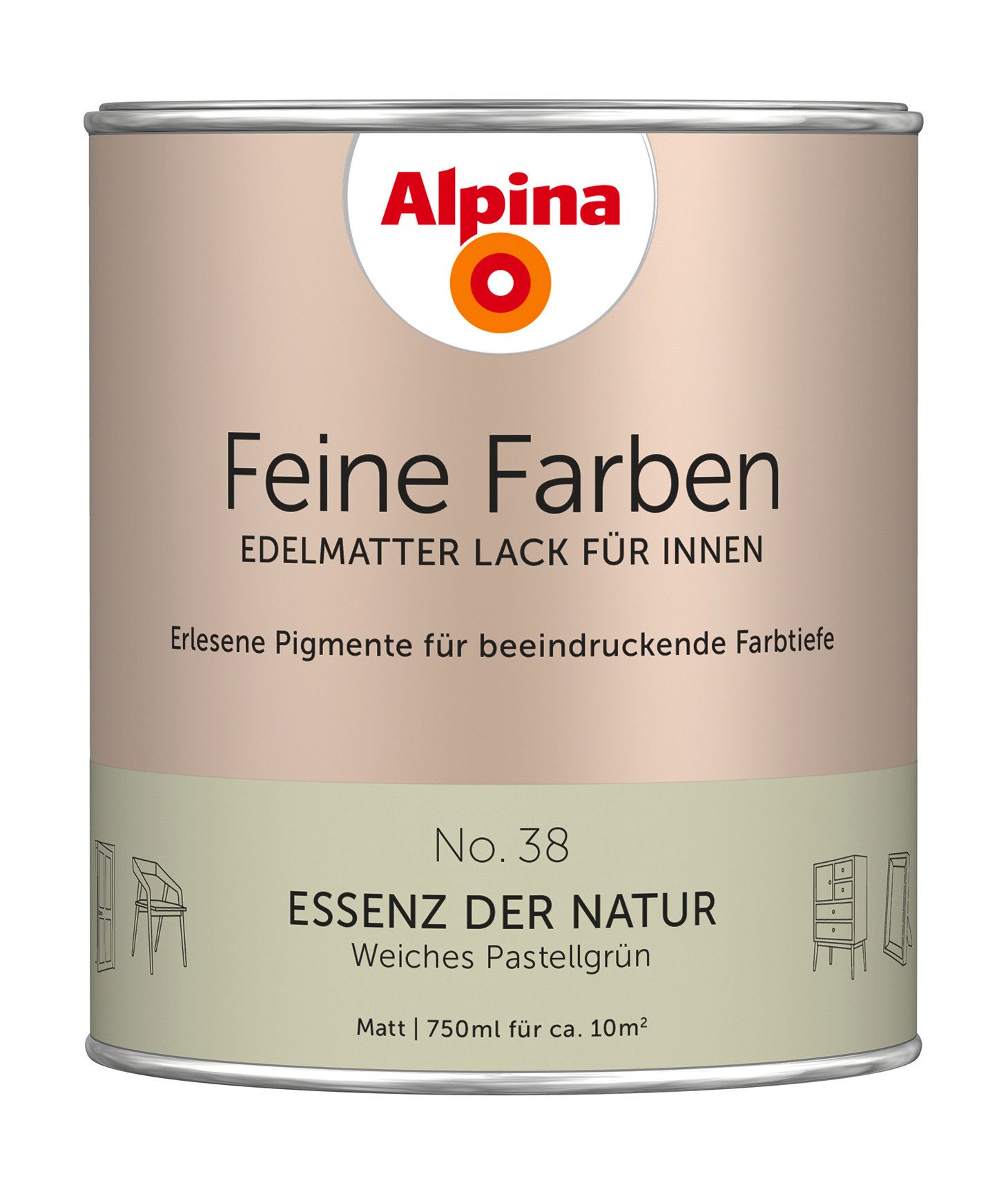 Alpina Lack Alpina Feine Farben Lack edelmatt 750ml - Farbfamilie Grün