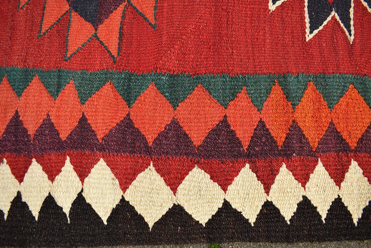 KUHFELL online & NOMAD Orientteppich Vintage Nomaden Teppich Kelim Läufer 347 x 178 cm, 100% Wolle, Handgewebt, Pflanzliche Farben