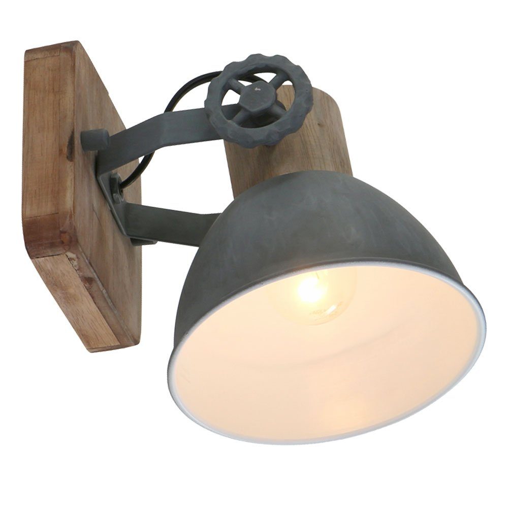 etc-shop LED Wandleuchte, Zimmer Farbwechsel, inklusive, Warmweiß, Lampe Wohn Holz Lampe Strahler Spot Wand VINTAGE Leuchtmittel