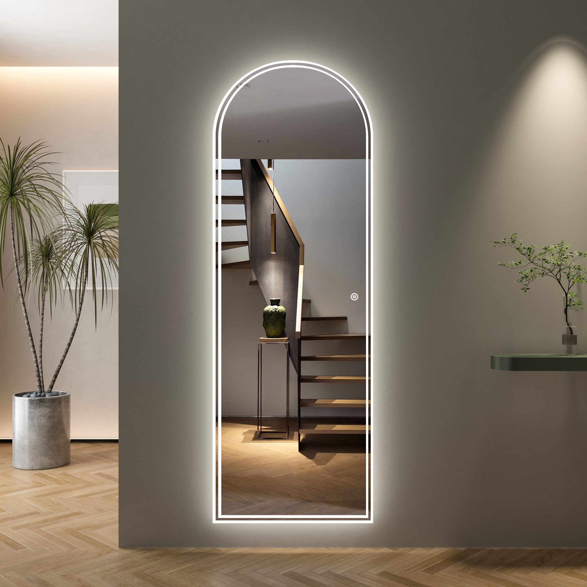 WDWRITTI Ganzkörperspiegel ohne rahmen 165x60cm LED Ganzkörperspiegel groß günstig online kaufen