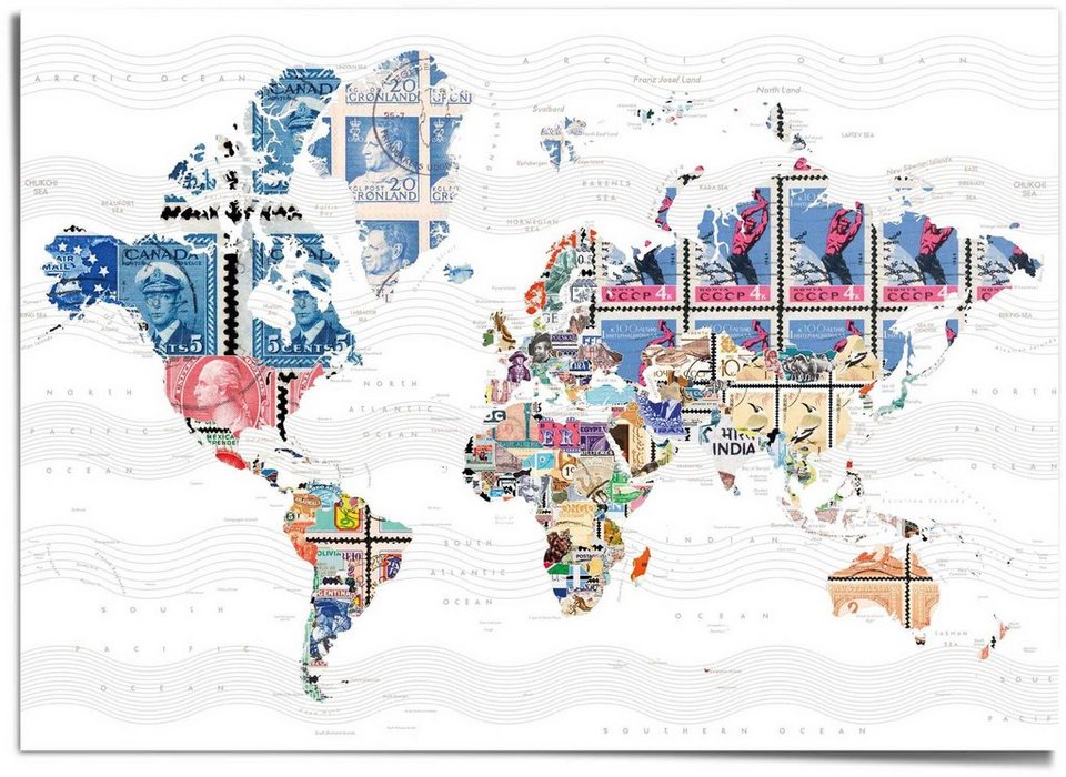 Reinders! Poster Weltkarte, Qualitätsprodukt - Unsere Poster werden  ausschließlich in Europa