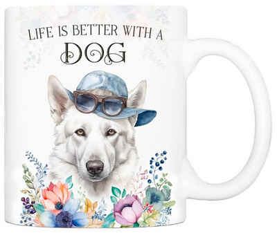 Cadouri Tasse SCHWEIZER SCHÄFERHUND - Kaffeetasse für Hundefreunde, Keramik, mit Hunderasse, beidseitig bedruckt, handgefertigt, Geschenk, 330 ml