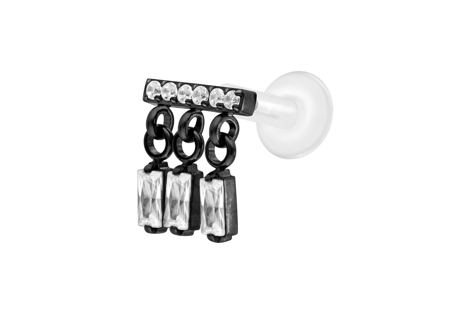 PIERCINGLINE Piercing-Set PTFE Labret mit Innengewinde + Titan-Aufsatz WINDSPIEL (Labrets, 1-tlg)