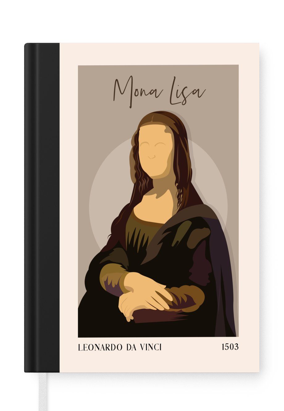 MuchoWow Notizbuch Leonardo da Vinci - Alte Meister - Braun - Vintage, Journal, Merkzettel, Tagebuch, Notizheft, A5, 98 Seiten, Haushaltsbuch