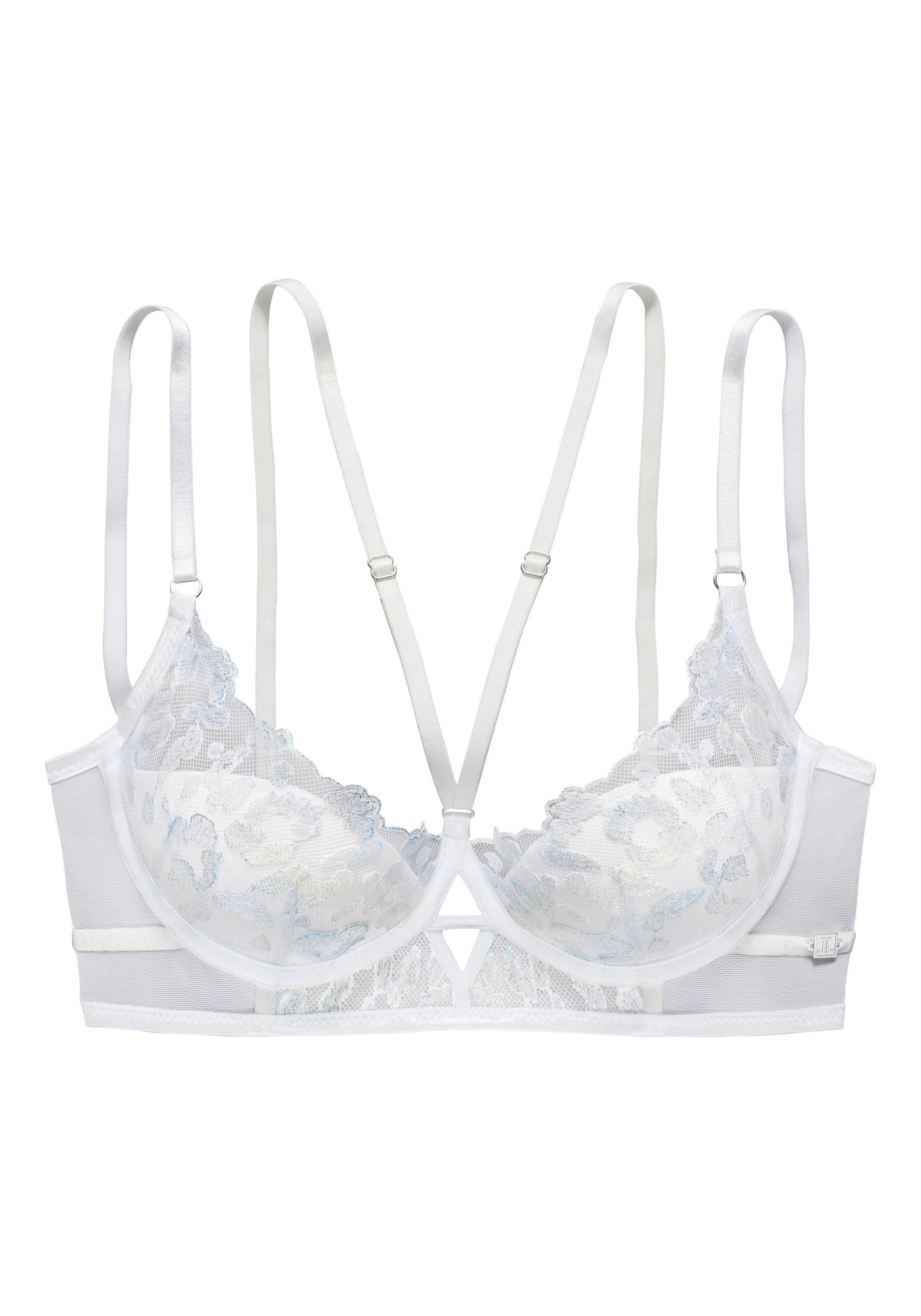 JETTE Push-up-BH mit Stickereispitze mit Glitzer-Effekt, Reizwäsche, sexy Dessous