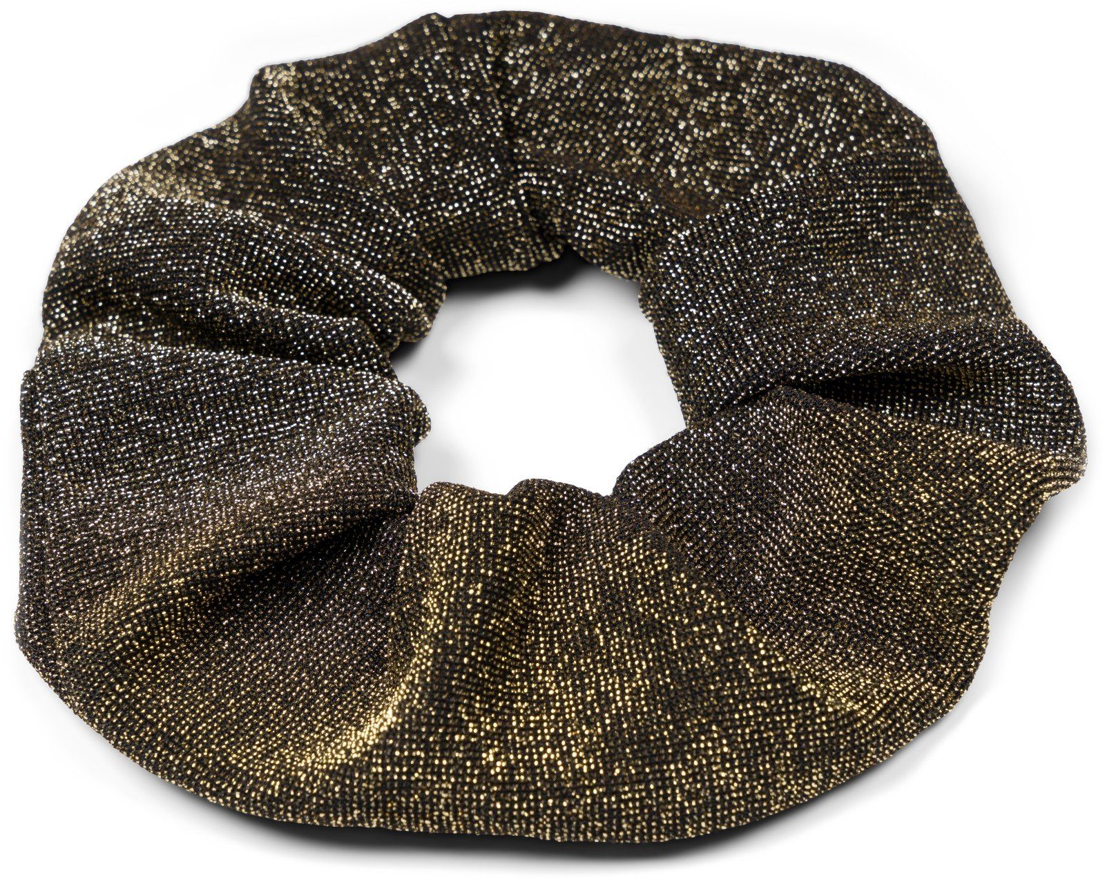 Stoff Glitzer styleBREAKER 1-tlg., Haargummi Haargummi, Gold Scrunchie