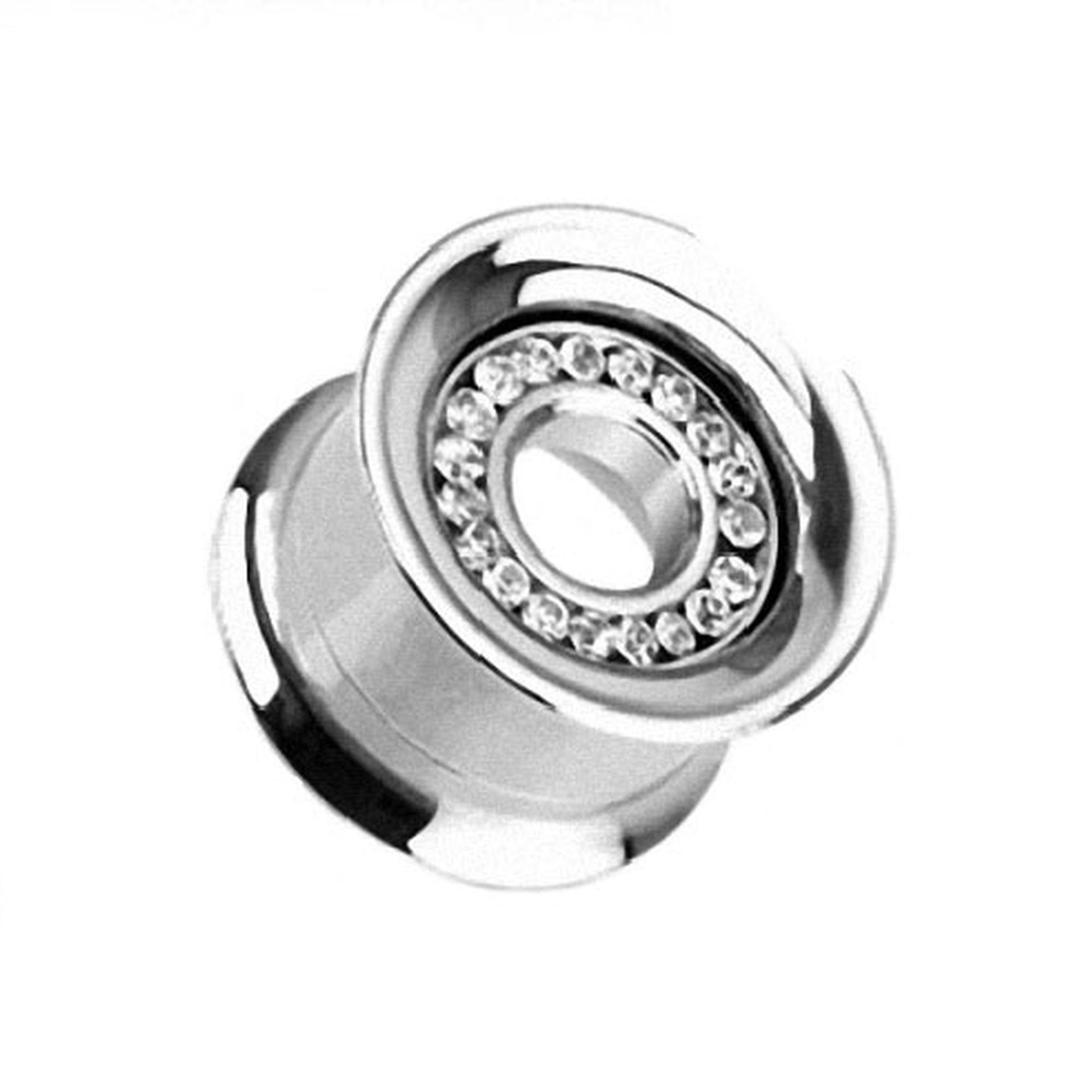 Plug Piercing Double Flared Kristall Strass Stein Inlay