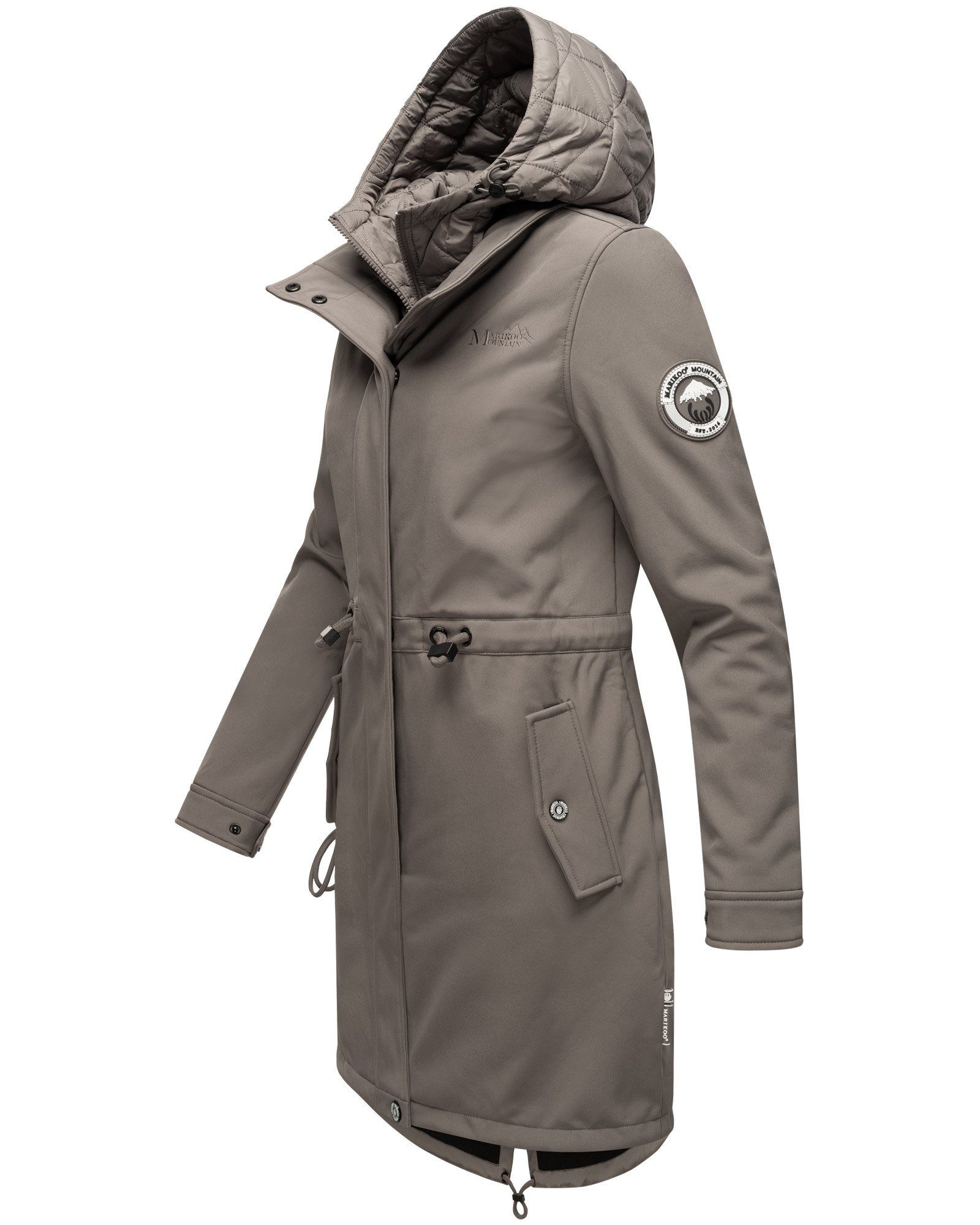 mit Doppelkragen Mountain Dark Softshelljacke Presanella Grey Marikoo einem