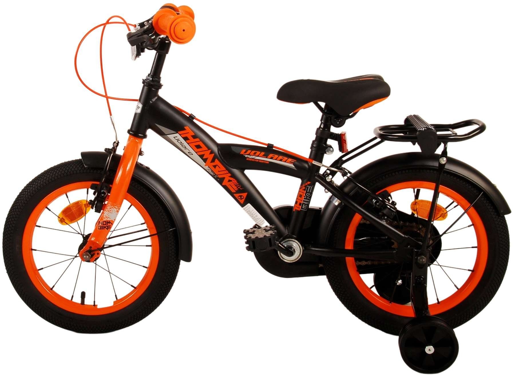 Fahrrad ohne mit Stützräder - Jungen 14 - - Zoll Volare Gang, 2x Fahrrad mit Kinder 14 Jungs Orange Schaltung - Sicherheitsgriffe), Handbremse, Kinderrad - Kinderfahrrad Thombike 1 TPFSports Zoll (Jungsfahrrad