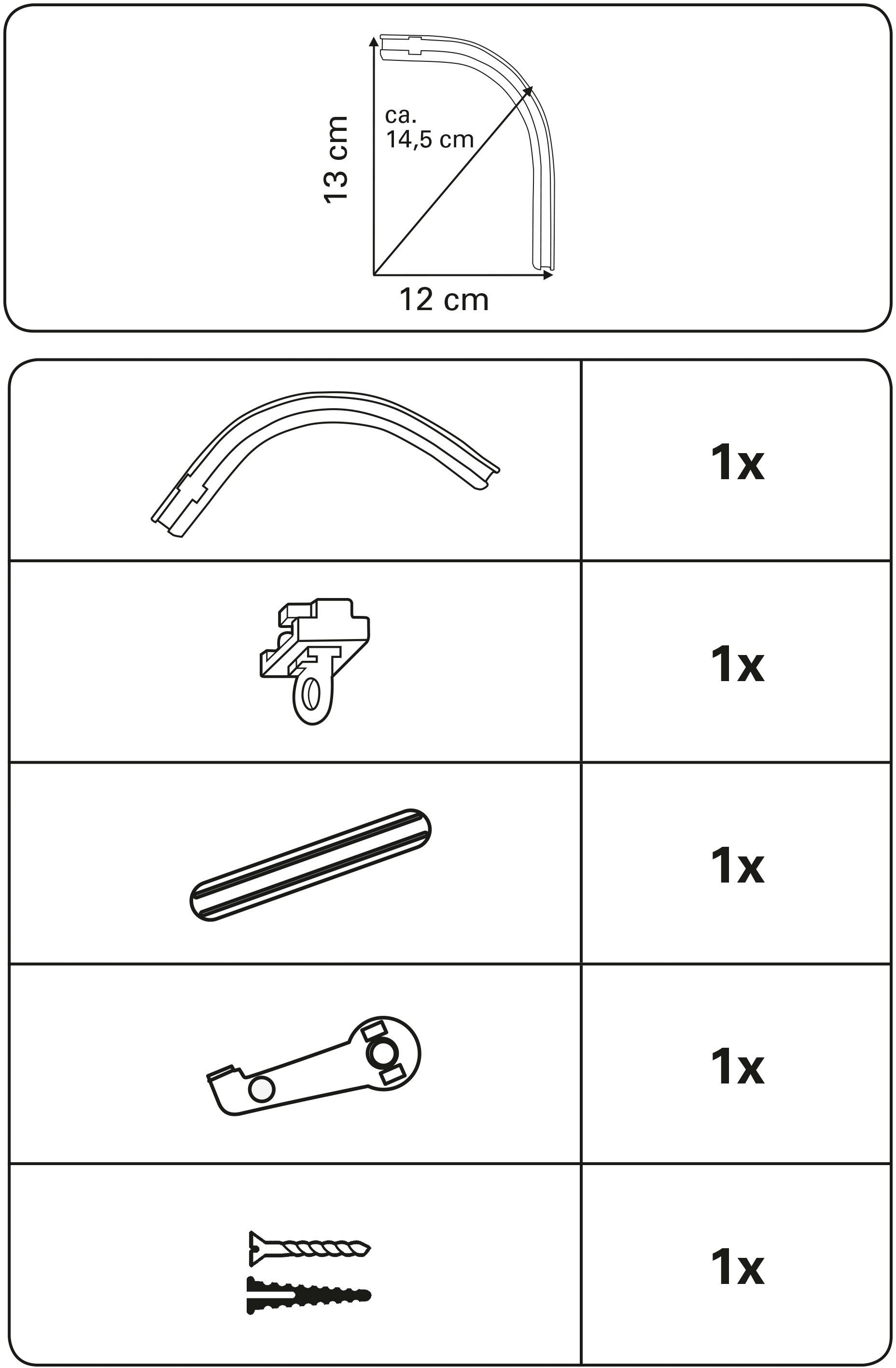 GARDINIA Gardinenschiene Rundbogen, 1-läufig, Fixmaß, verschraubt, für Alum günstig online kaufen