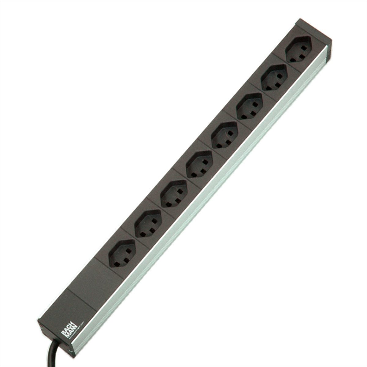Bachmann 19" Steckdosenleiste, 8xT23 Buchsen, Schweiz (CH) Steckdosenleiste (Kabellänge 2 m), 800.1262