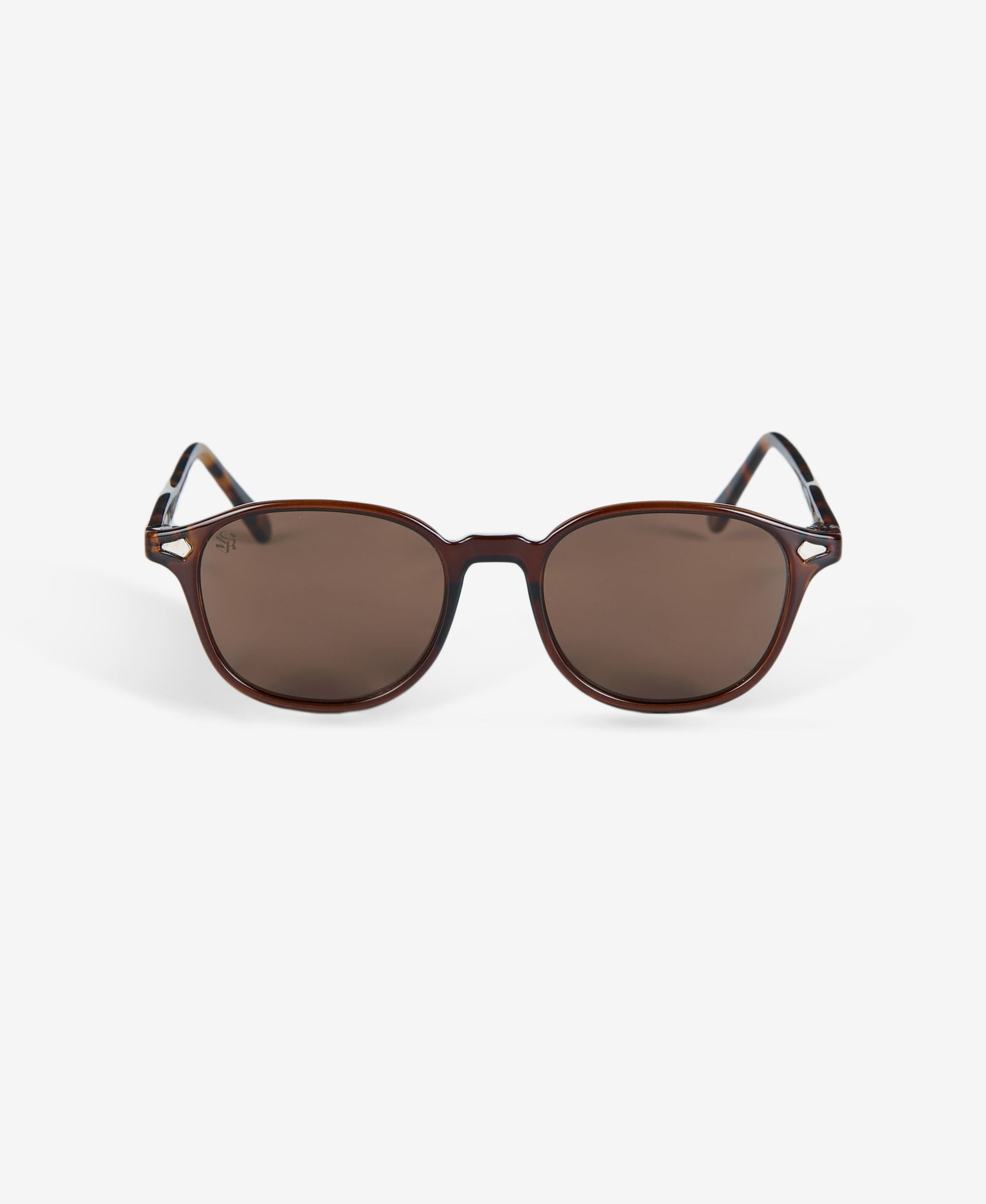 GLAMIRA Sonnenbrille Glänzende Braune Runde Unisex-Sonnenbrille (1-St) mit polarisierten Linsen