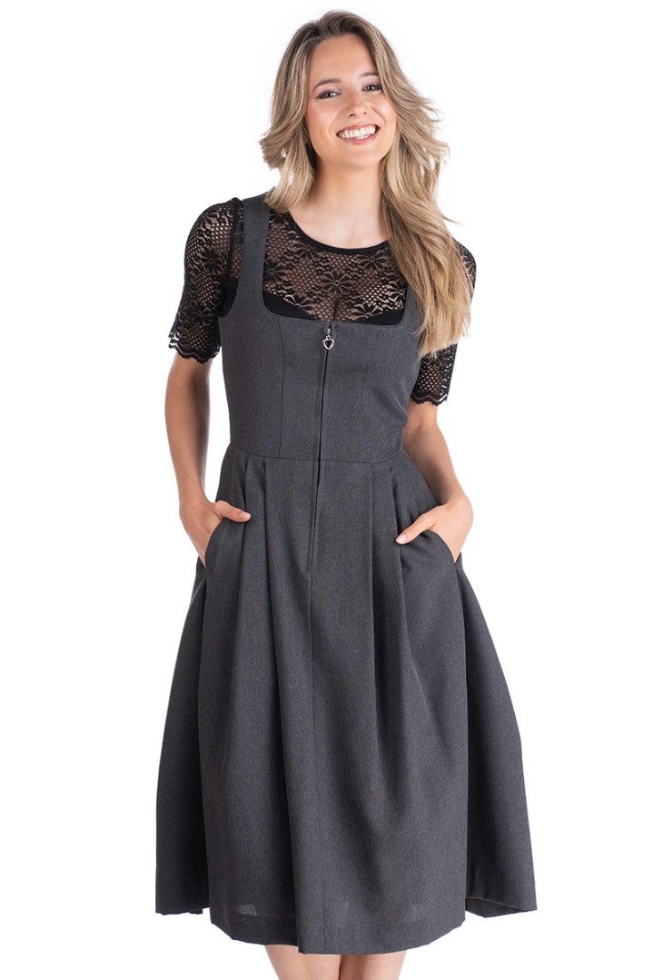 Hammerschmid Dirndl Midi Dirndl 1tlg. - WOLFGANGSEE - anthrazit