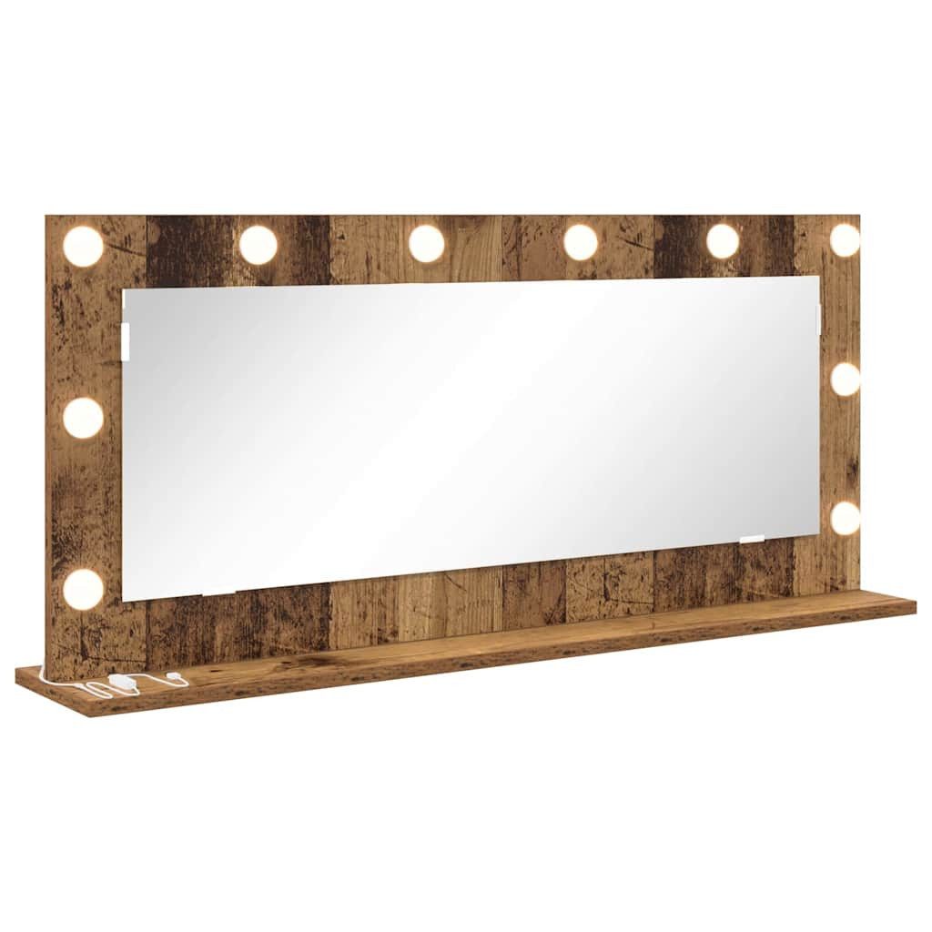 vidaXL Spiegel Waschtischspiegel Rechtwinklig Altholz 100 x 45 x 18 cm (1-St)