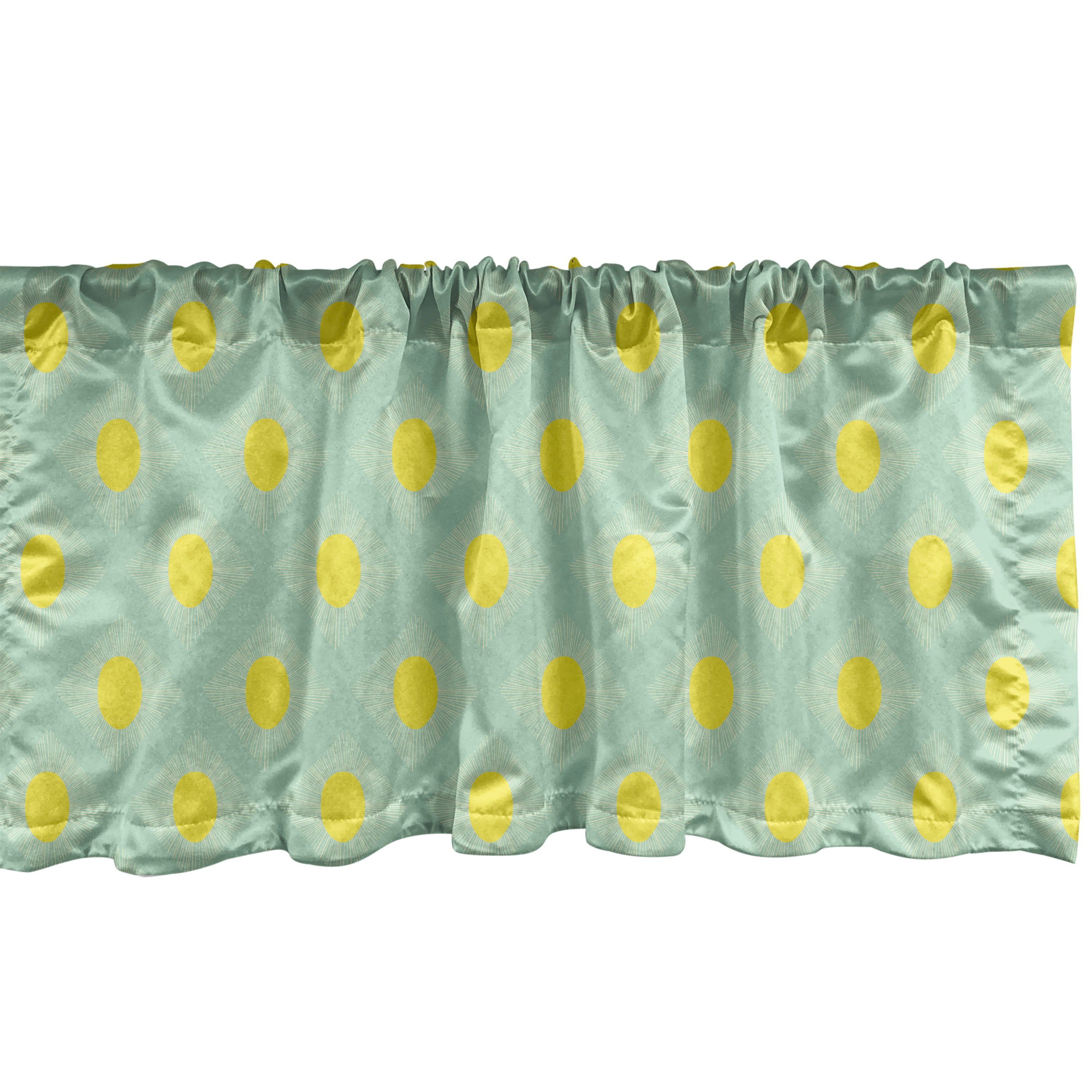 Scheibengardine Vorhang Volant für Abakuhaus, Stripes Microfaser, Ovals Schlafzimmer Küche und Sonne Stangentasche, mit Moderne Dekor