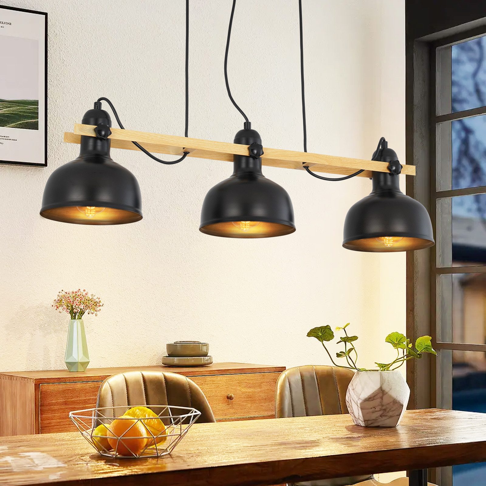 Nettlife Pendelleuchte Esstisch Schwarz Vintage E27 günstig online kaufen
