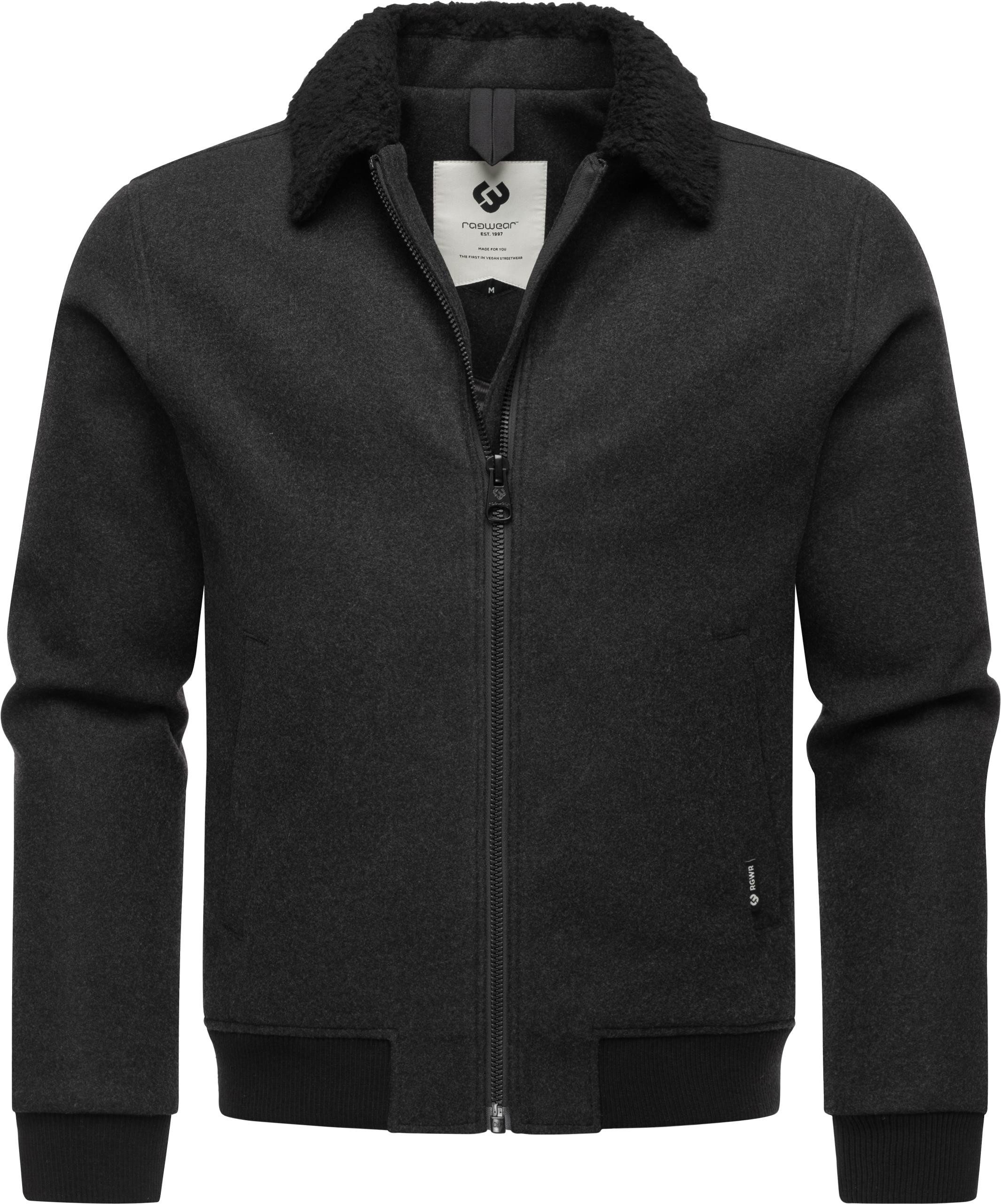 Ragwear Outdoorjacke Sivval Felt lässige Herren Jacke in Woll-Optik mit kuscheligem Kragen