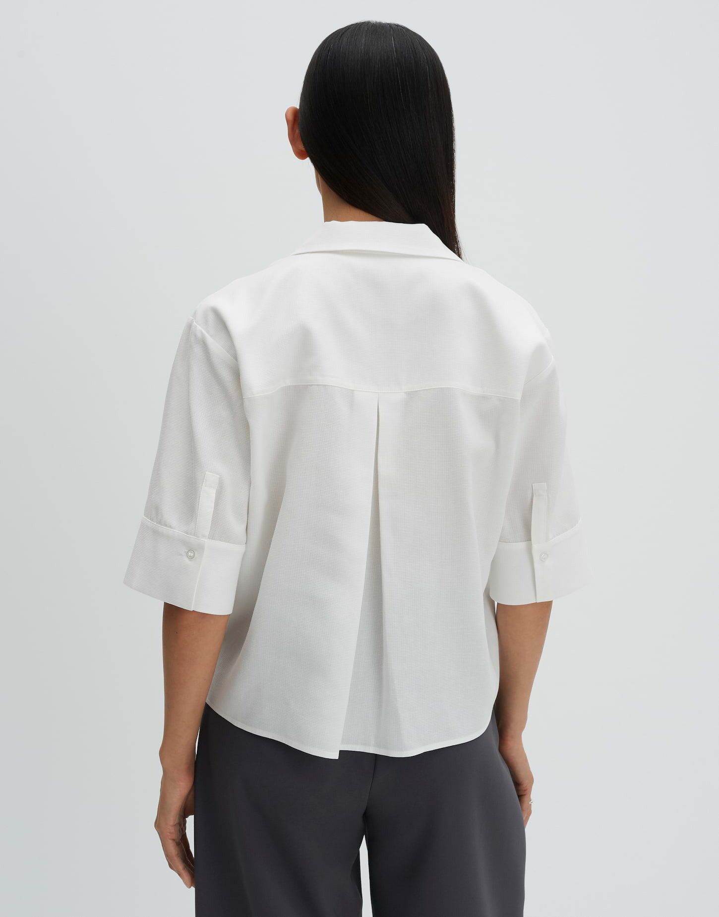 someday Kurzarmbluse Zinoa Bluse aus Webware mit dezenter Struktur Weite Passform, leichte Falte vorne