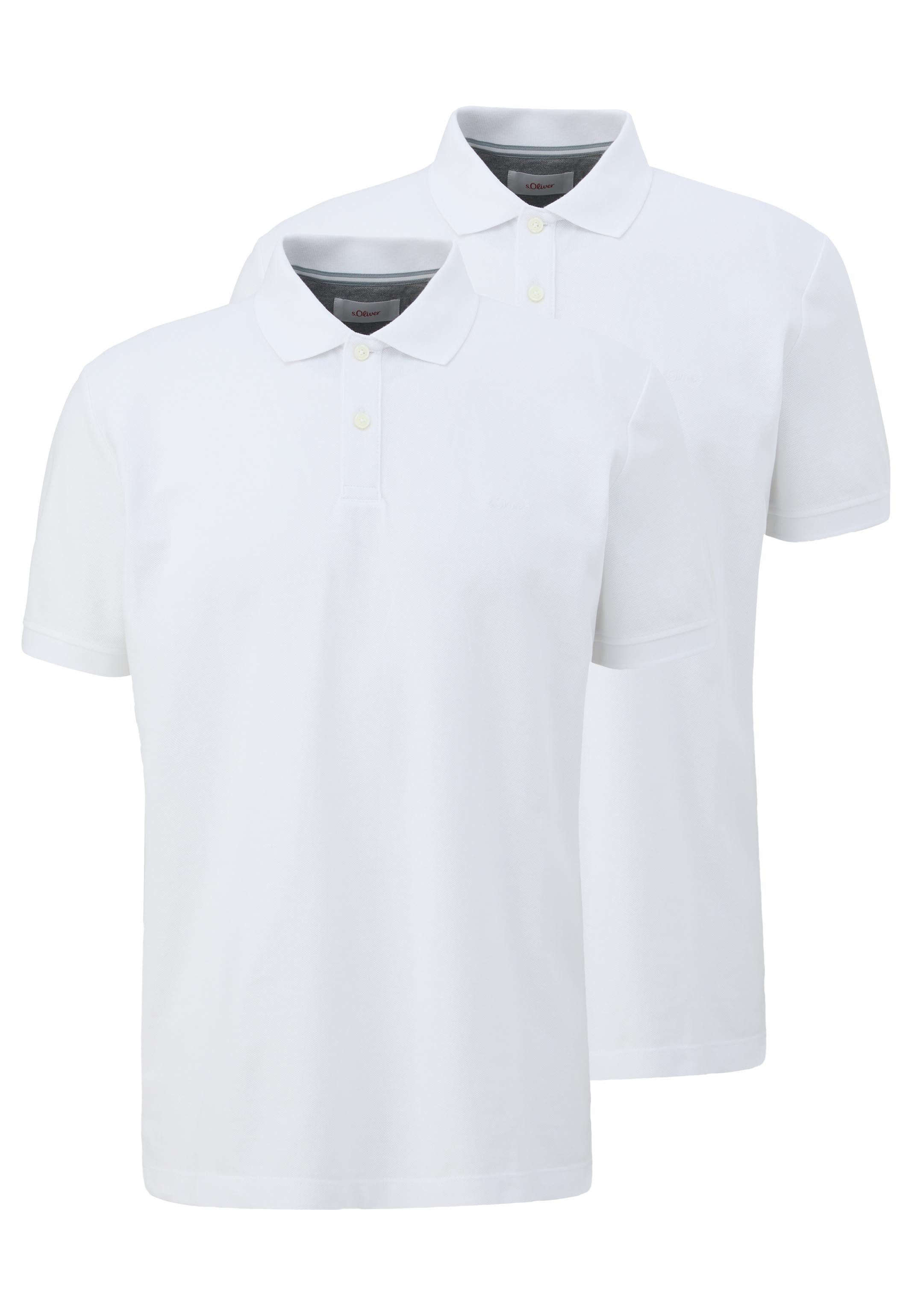 s.Oliver Poloshirt 2er Pack Basic (Spar-Set, 2-tlg) Poloshirt - Baumwolle - Atmungsaktiv - Piqué Qualität