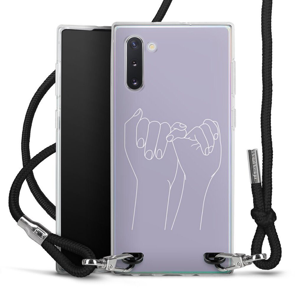 DeinDesign Handyhülle Pinky Promise Line Art, Samsung Galaxy Note 10 Handykette Hülle mit Band Case zum Umhängen