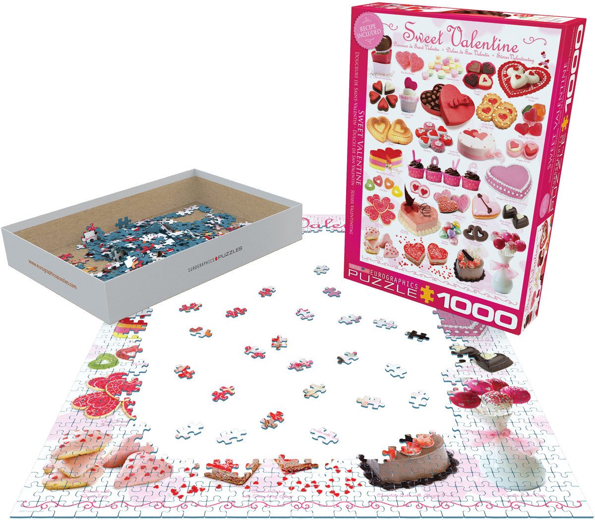 Puzzle 1000 Teile Puzzle - Puzzle - Süsse Valentinstags Leckereien, Puzzleteile