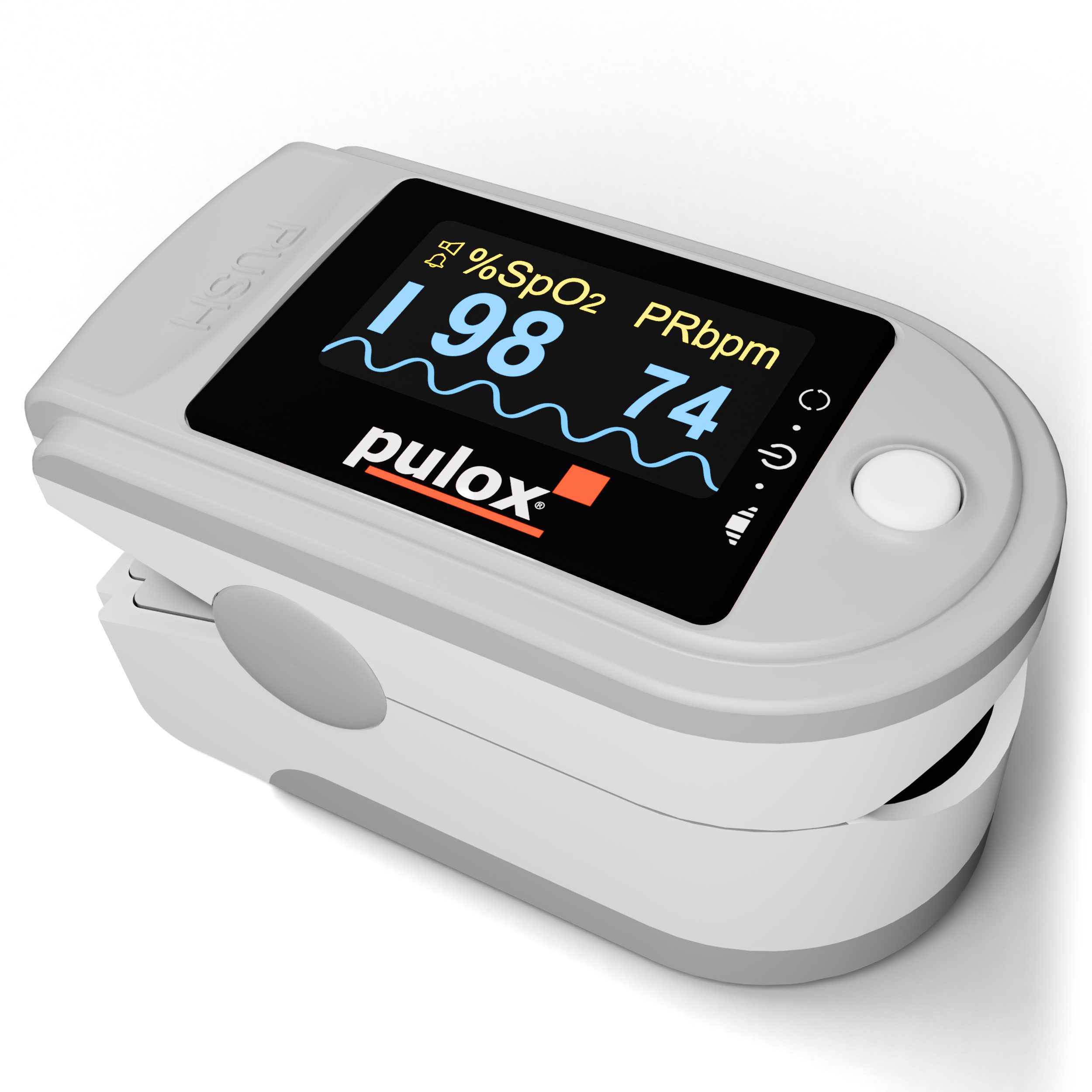 Pulsoximeter PO-200A Solo mit Alarm und Pulston Grau