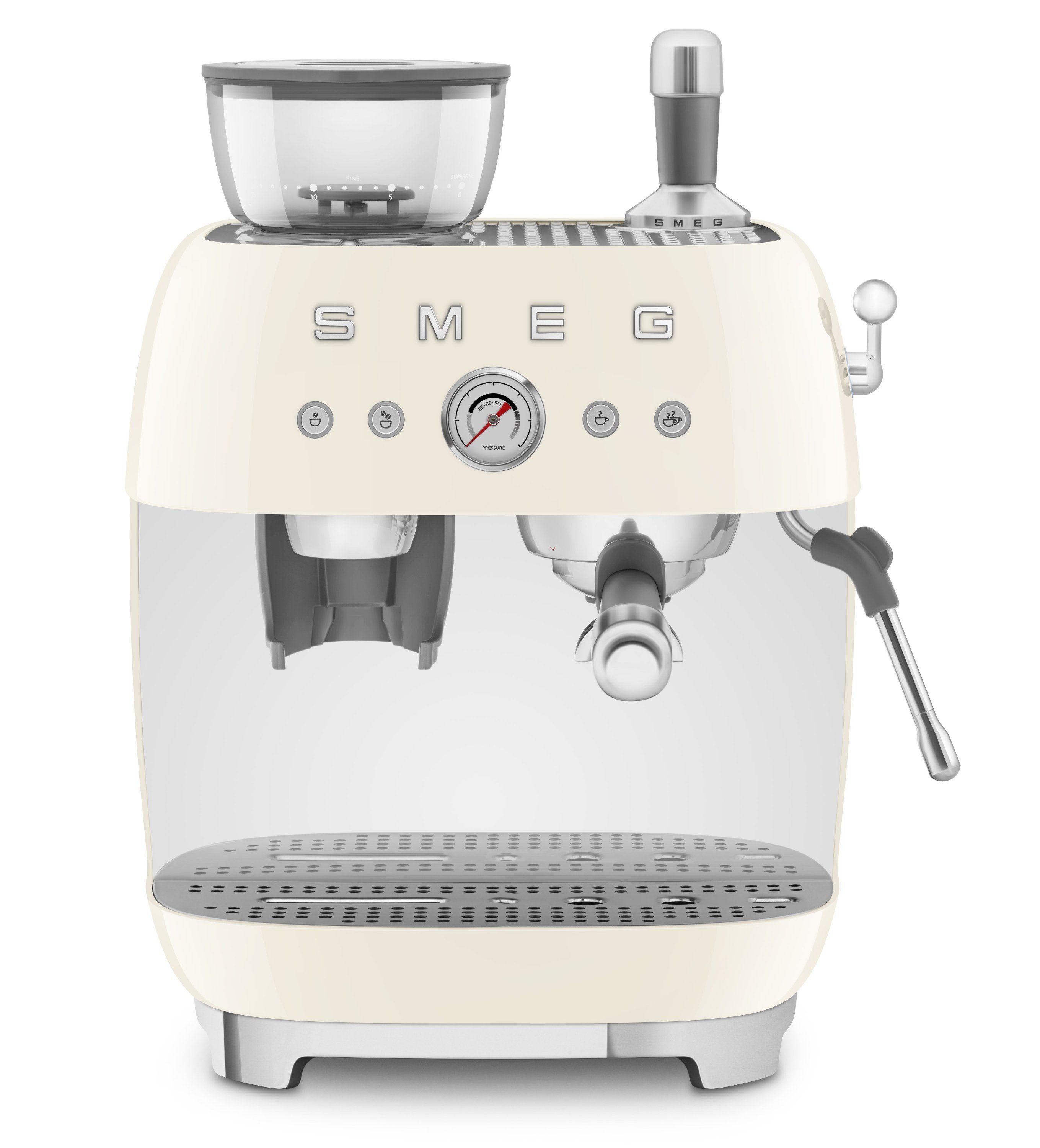Smeg Siebträgermaschine SMEG Espressomaschine Siebträger Kaffeemaschine  creme EGF03CREU