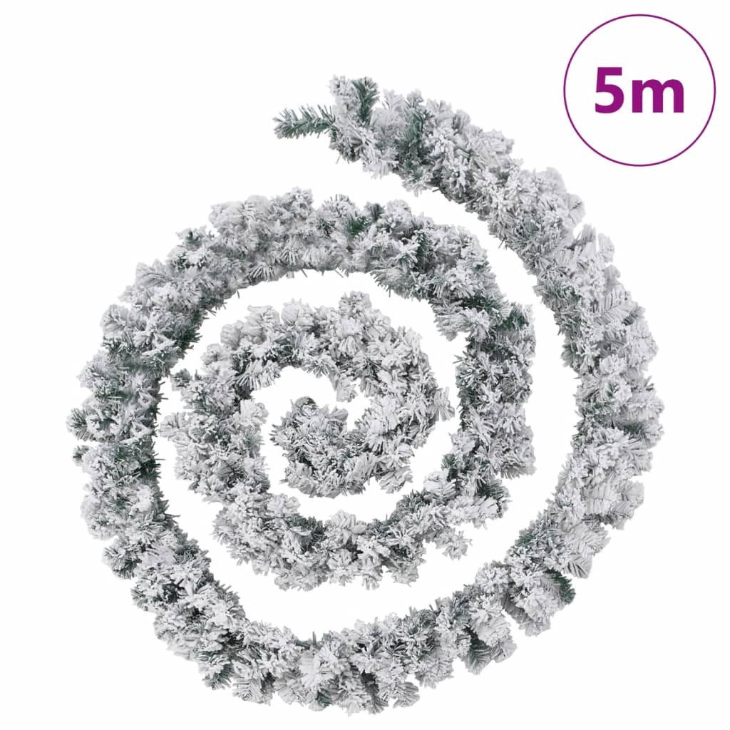 vidaXL Girlanden Girlande Türgirlande Weihnachtsgirlande mit LED Leuchten Grün 5 m PVC