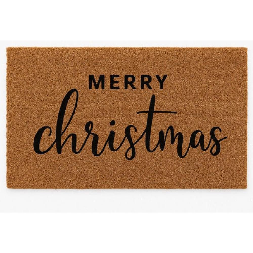 Eulenschnitt Fußmatte Kokos-Fußmatte Merry Christmas (75x45cm)