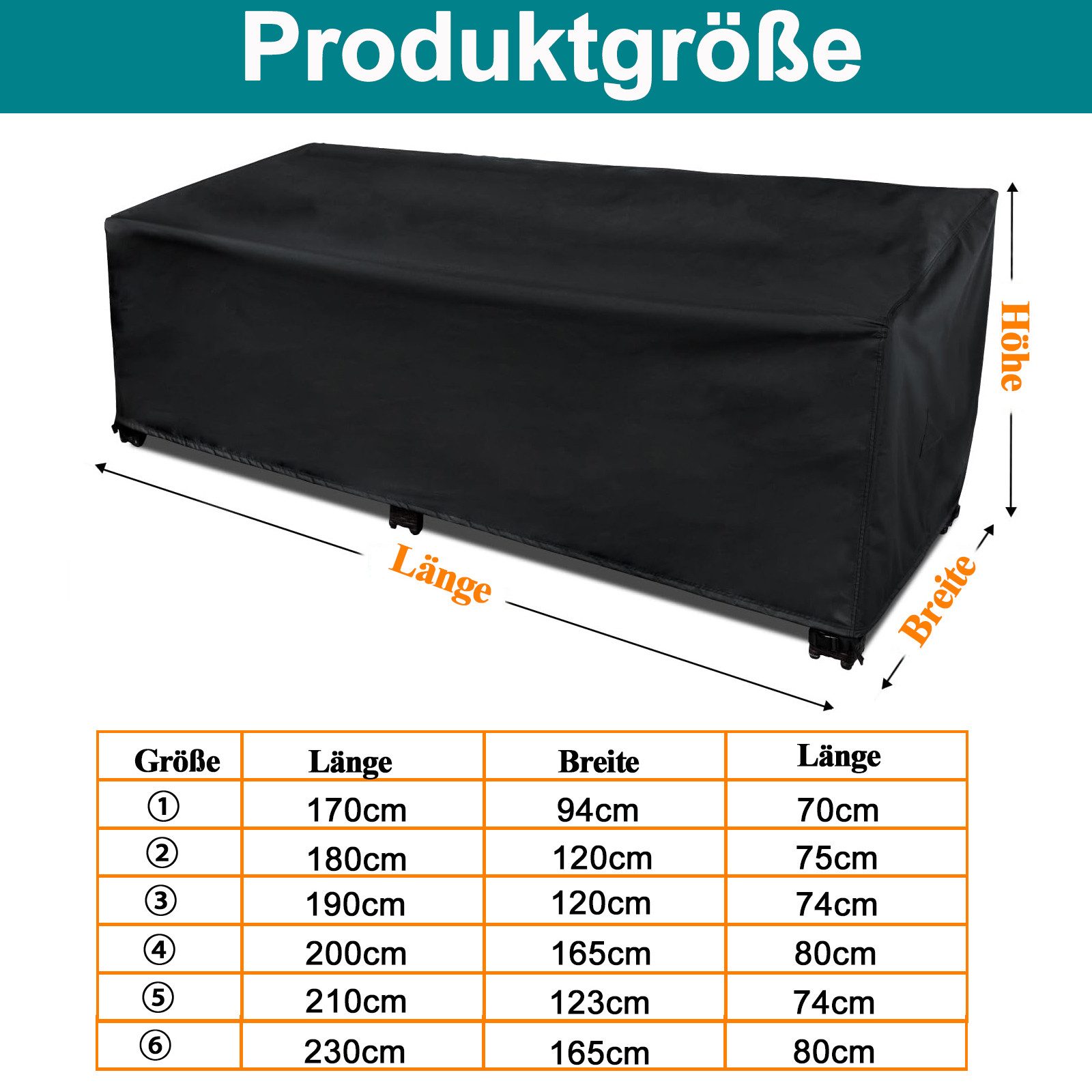 BTTO Gartenmöbel-Schutzhülle Gartenmöbel Abdeckung Rechteckig für Gartenmöb günstig online kaufen