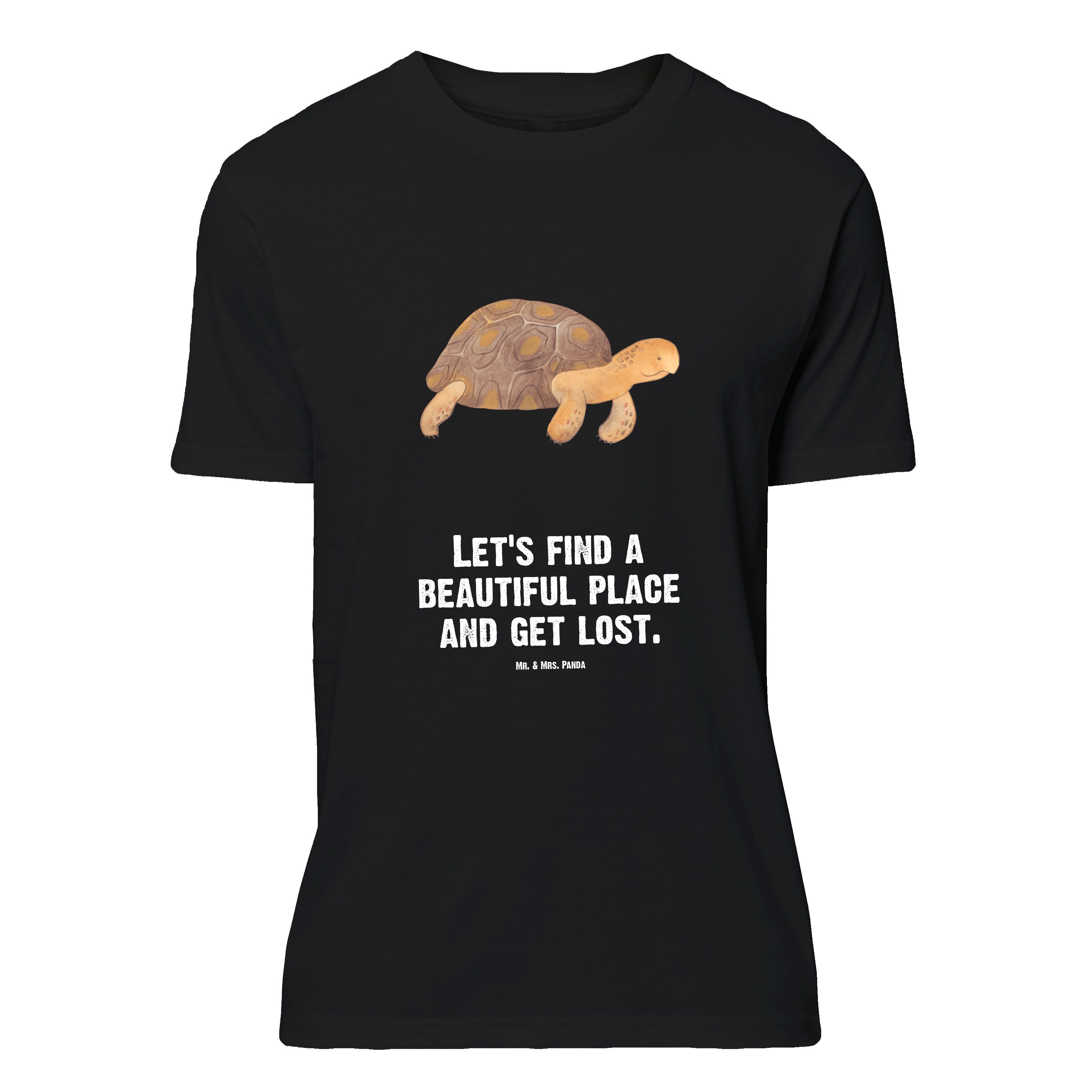 T-Shirt Schildkröte Marschieren, Größe L T-Shirt, Schwarz, T-Shirt mit Spruch