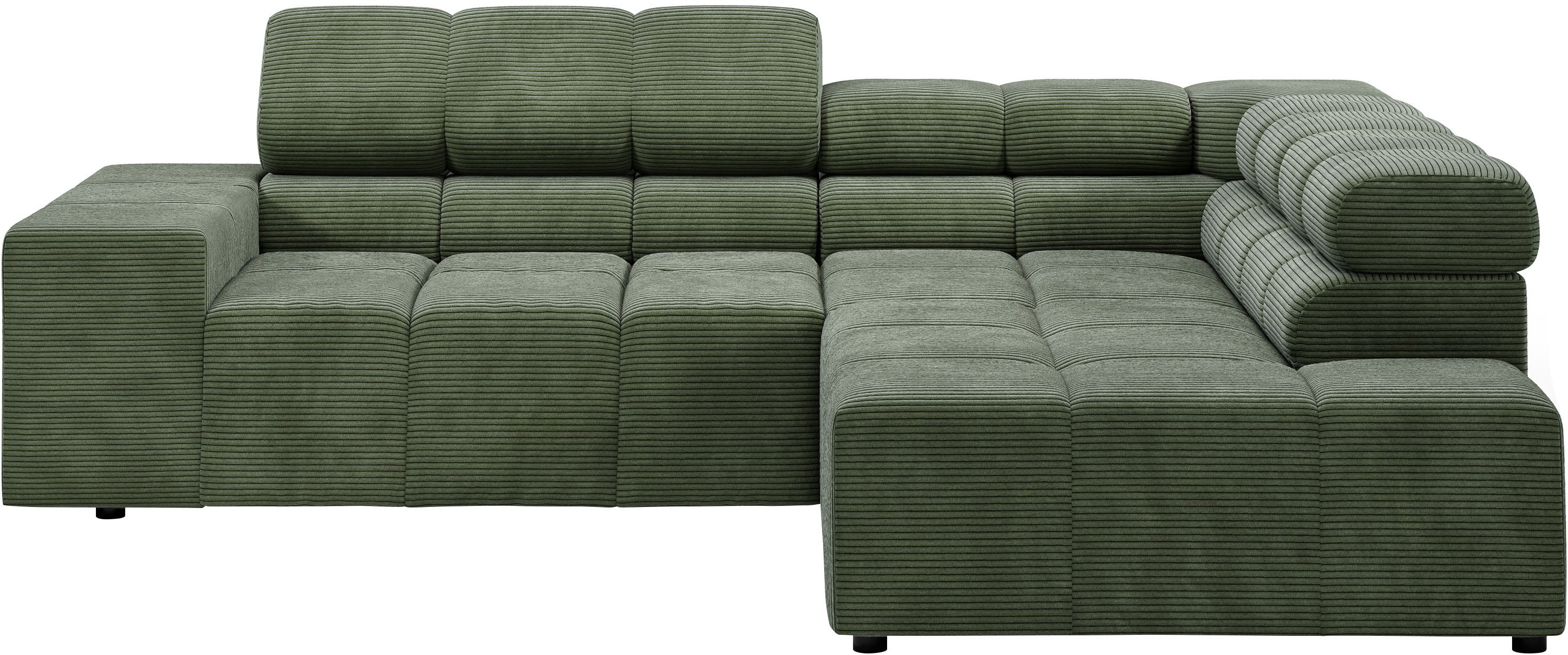 Home affaire Ecksofa Ancona, incl. Kopfteilverstellung + 3 Zierkissen, L-Form, Breite 249cm, wahlw. motorische Sitztiefenverstellung, B/T 249/215 cm