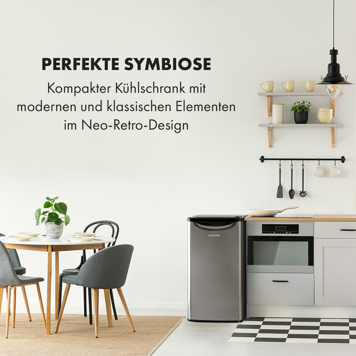 Klarstein Kühl-/Gefrierkombination Yummy, 85 cm hoch, 44 cm breit, Kühlschrank mit Gefrierfach Kühl Gefrierkombination freistehend