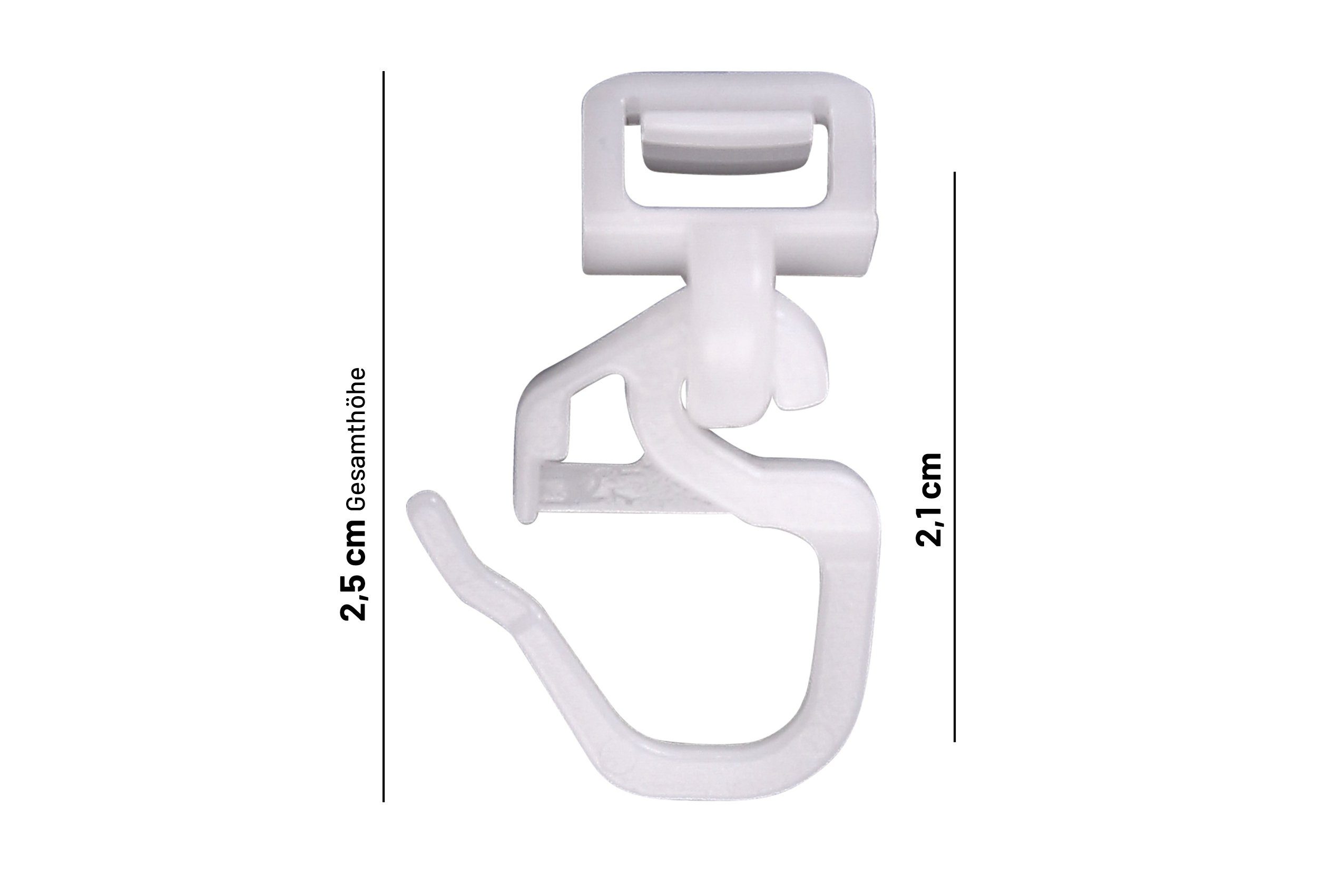 Deco-Raum Klick-Gleiter Click-Gleiter, für Gardinenschienen Vorhangschienen, für Faltenband Kräuselband Original Hinno